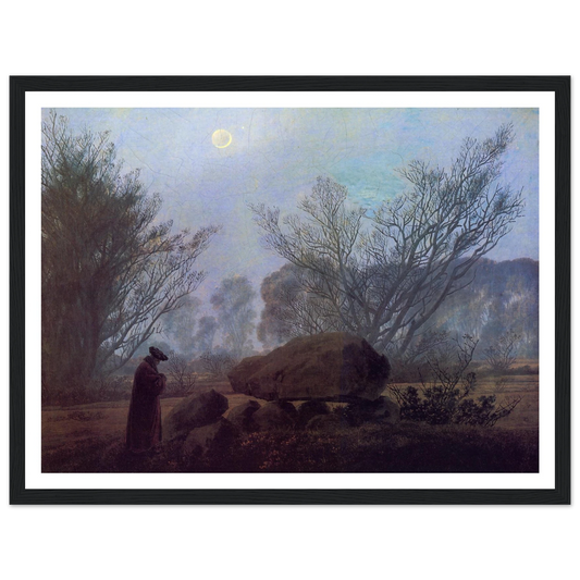 Spaziergang in der Abenddammerung (1837-40) Art Print | Caspar David Friedrich - Framed Poster - 30x40 cm / 12x16″ - Black frame