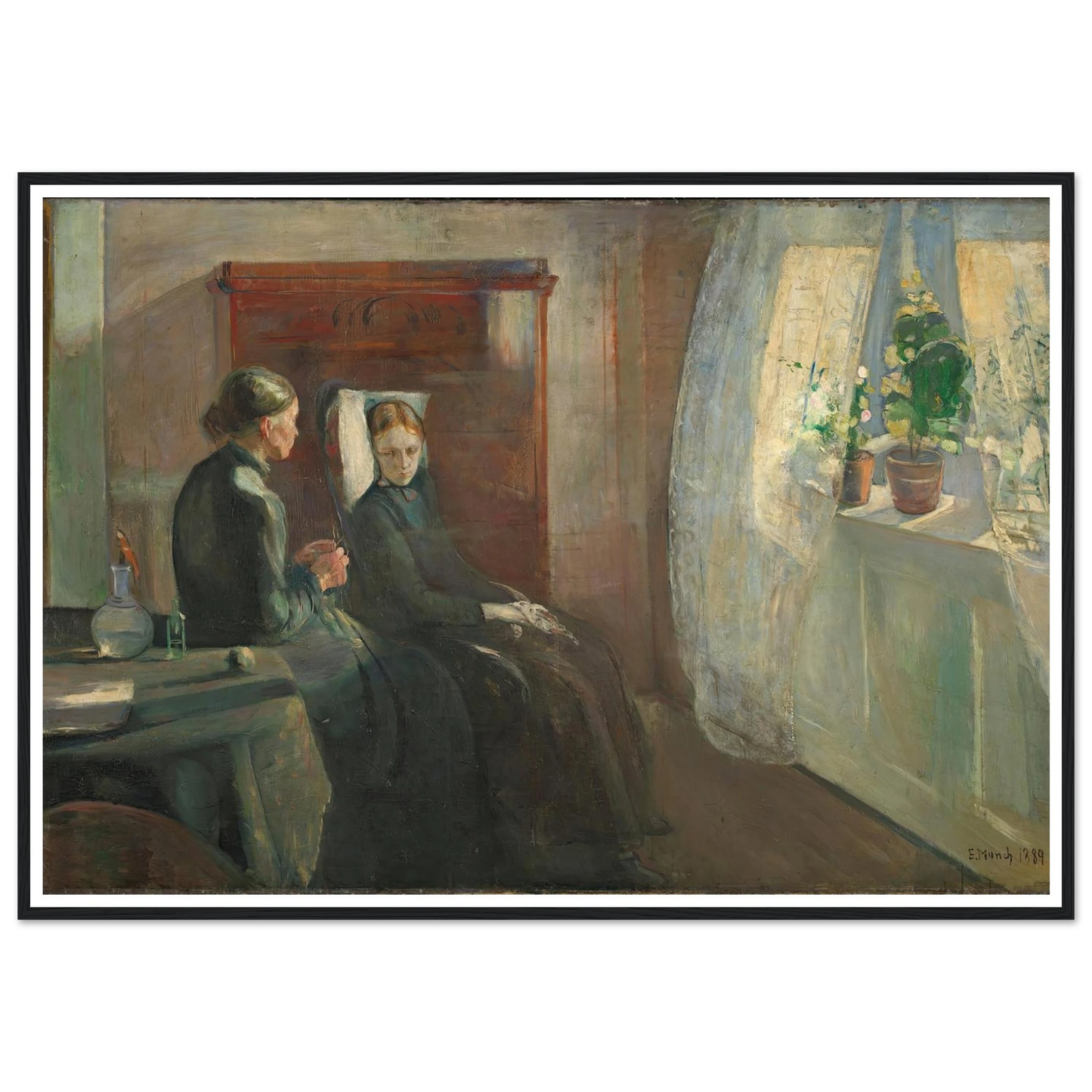 Spring (1889) Art Print | Edvard Munch - Framed Poster - 30x40 cm / 12x16″ - Black frame