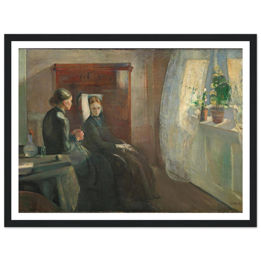Spring (1889) Art Print | Edvard Munch - Framed Poster - 30x40 cm / 12x16″ - Black frame