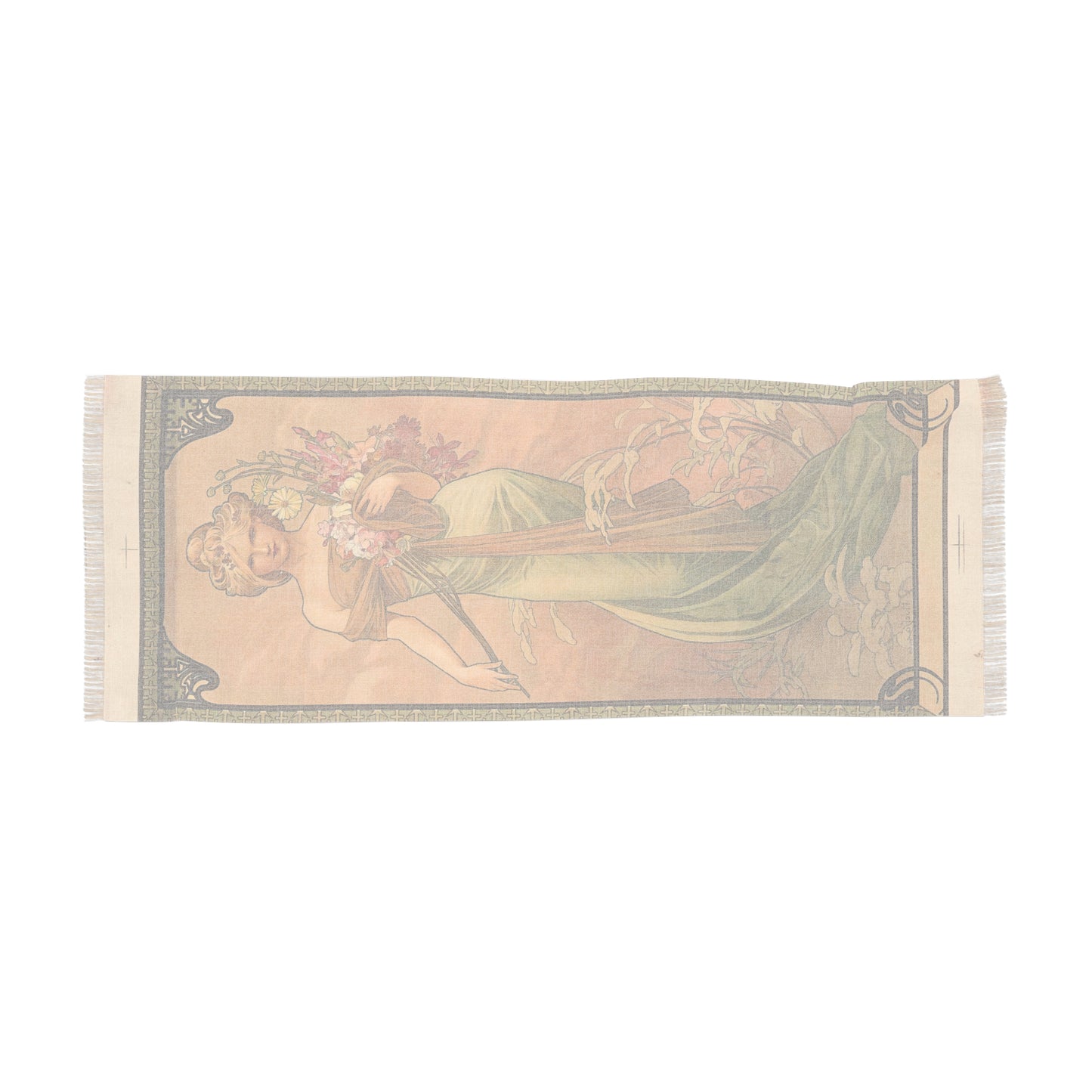 Spring | Alphonse Mucha Scarf – Art Nouveau Scarf - - 27" × 71'' - 