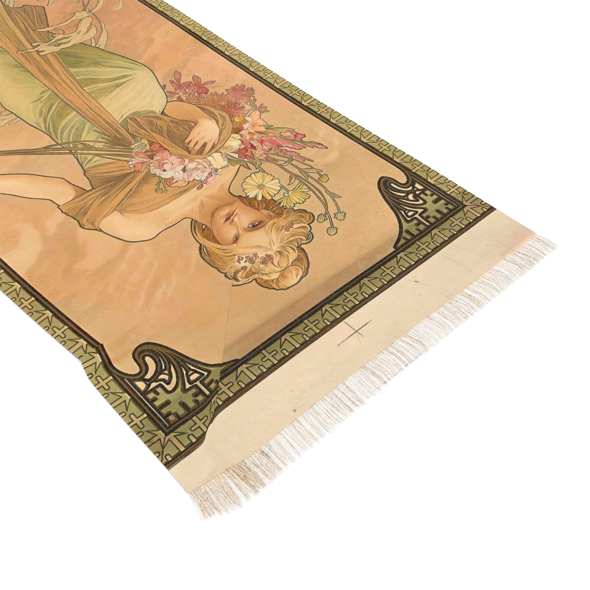 Spring | Alphonse Mucha Scarf – Art Nouveau Scarf - - 27" × 71'' - 