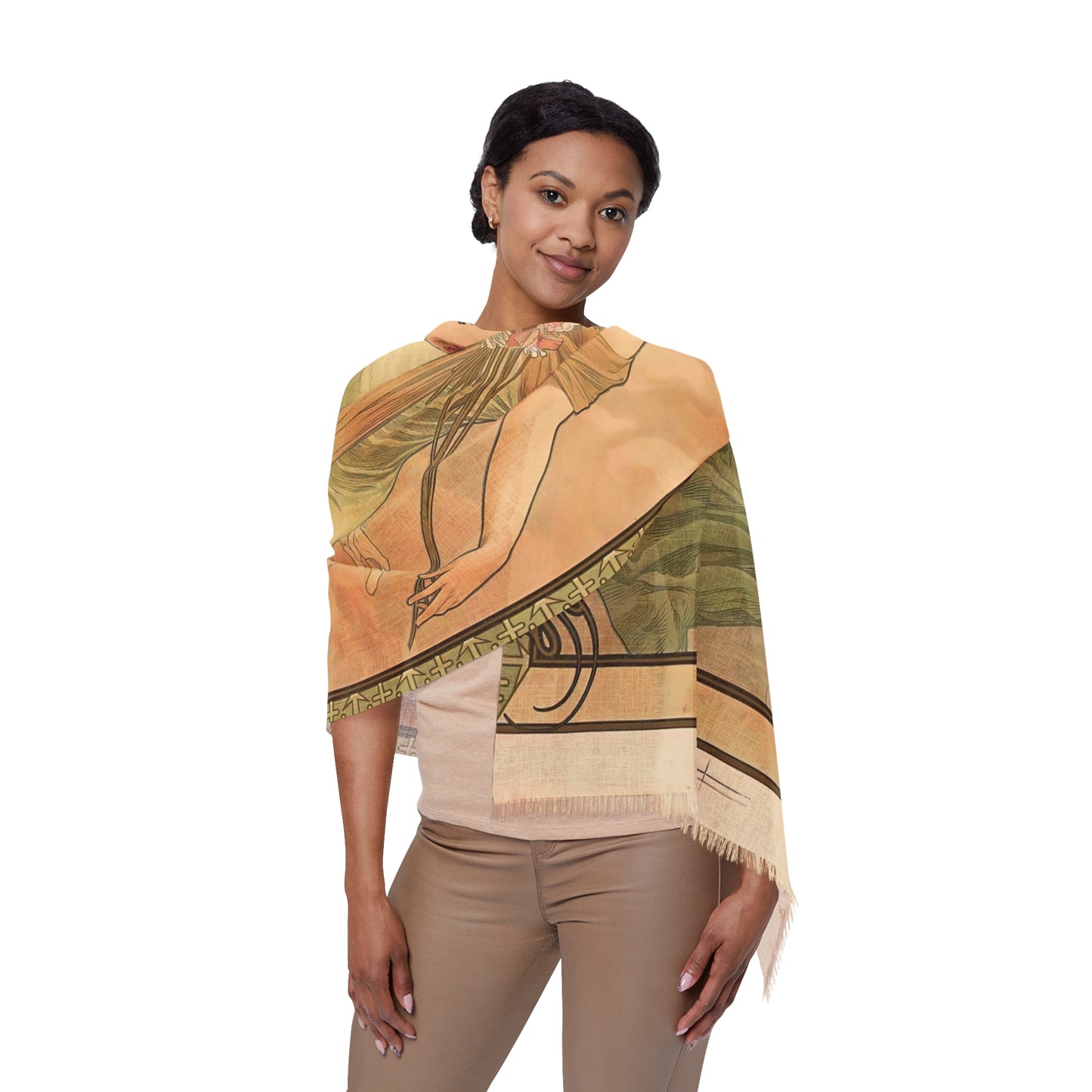 Spring | Alphonse Mucha Scarf – Art Nouveau Scarf - - 27" × 71'' - 