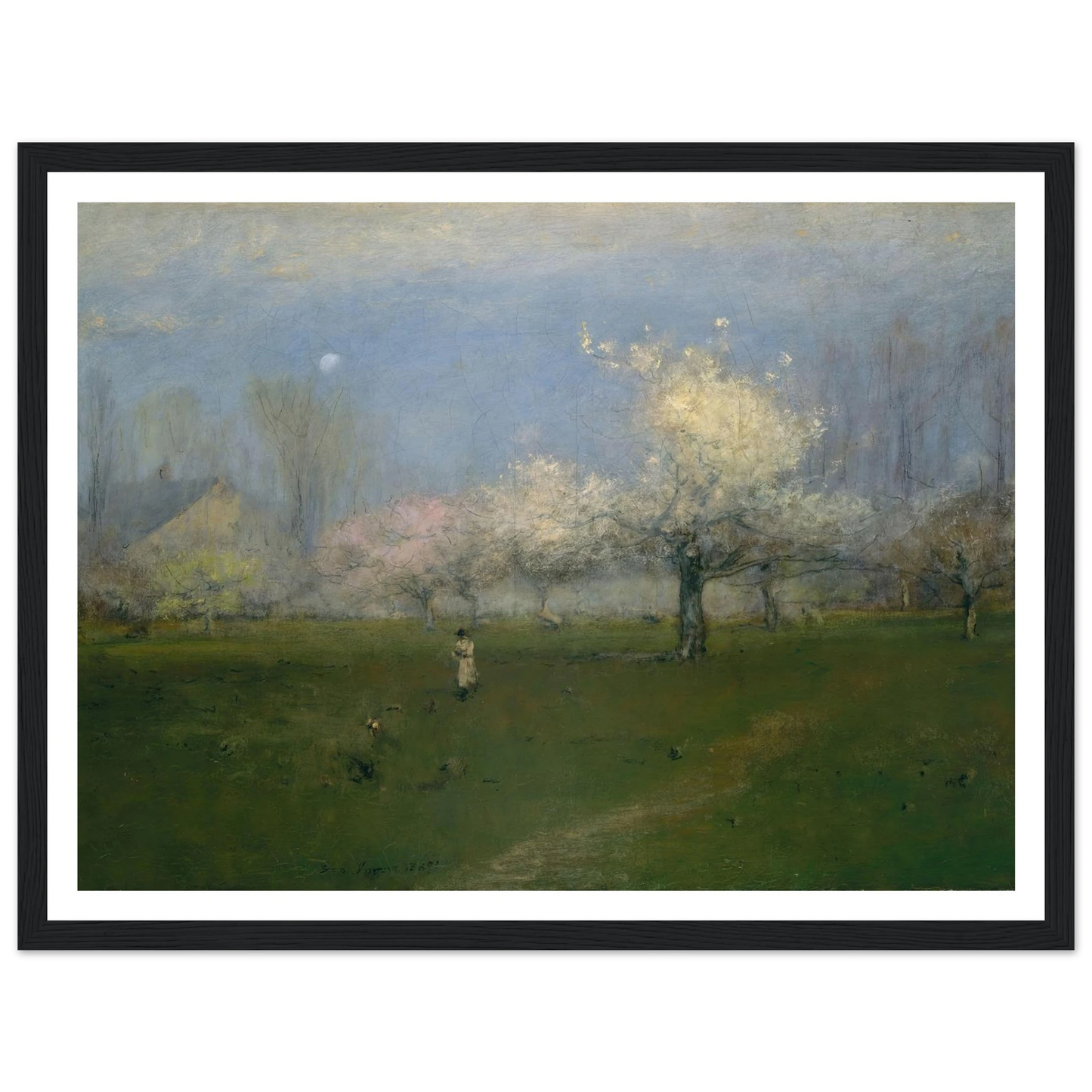 Spring Blossoms, Montclair, New Jersey (ca. 1891) Art Print | George Inness - Framed Poster - 30x40 cm / 12x16″ - Black frame