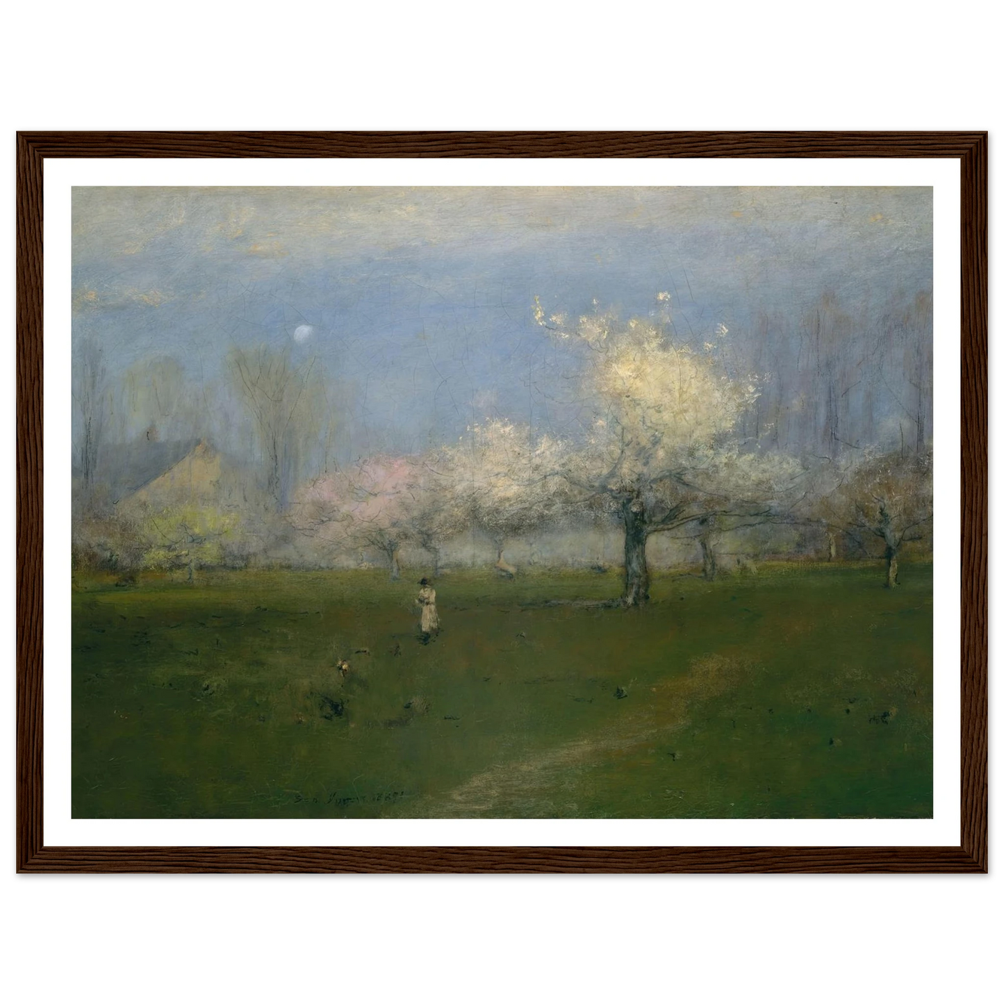 Spring Blossoms, Montclair, New Jersey (ca. 1891) Art Print | George Inness - Framed Poster - 30x40 cm / 12x16″ - Black frame