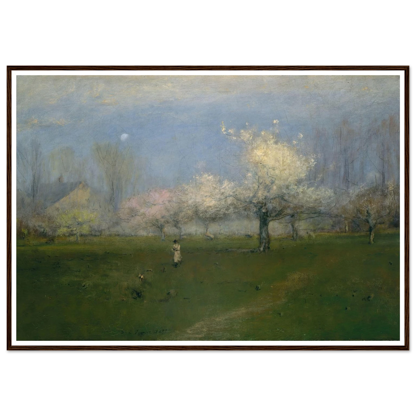 Spring Blossoms, Montclair, New Jersey (ca. 1891) Art Print | George Inness - Framed Poster - 30x40 cm / 12x16″ - Black frame