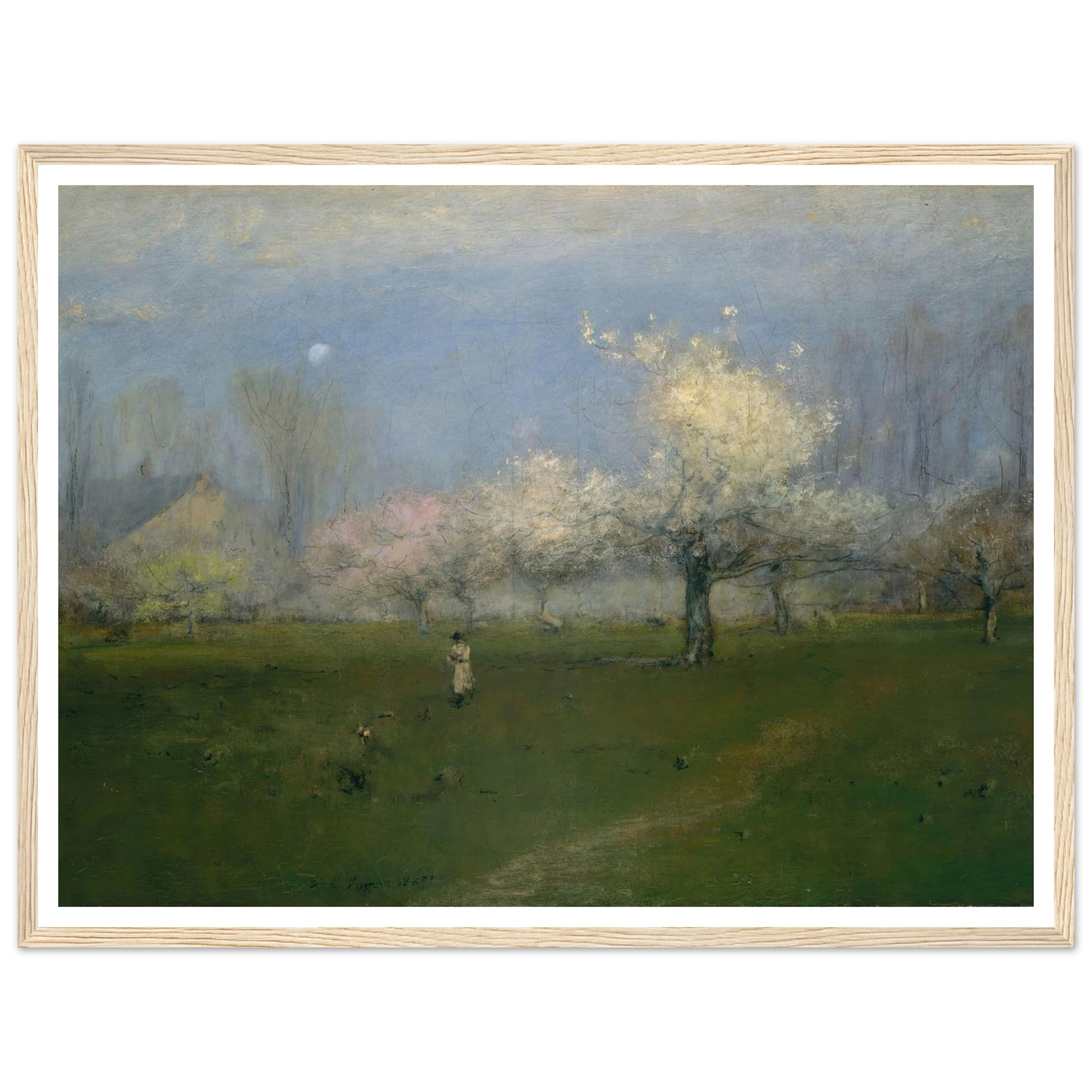 Spring Blossoms, Montclair, New Jersey (ca. 1891) Art Print | George Inness - Framed Poster - 30x40 cm / 12x16″ - Black frame
