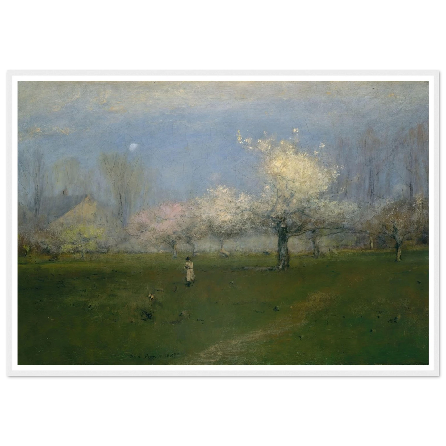 Spring Blossoms, Montclair, New Jersey (ca. 1891) Art Print | George Inness - Framed Poster - 30x40 cm / 12x16″ - Black frame