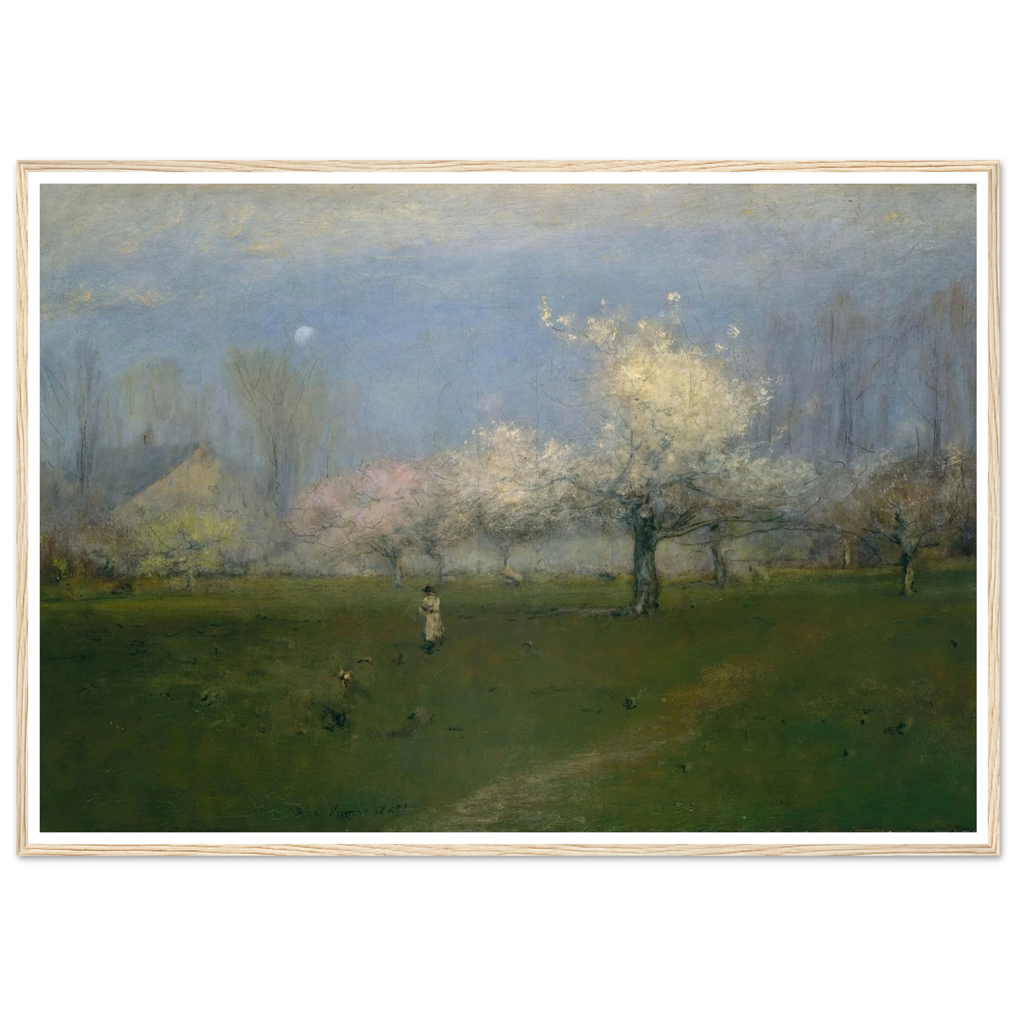 Spring Blossoms, Montclair, New Jersey (ca. 1891) Art Print | George Inness - Framed Poster - 30x40 cm / 12x16″ - Black frame