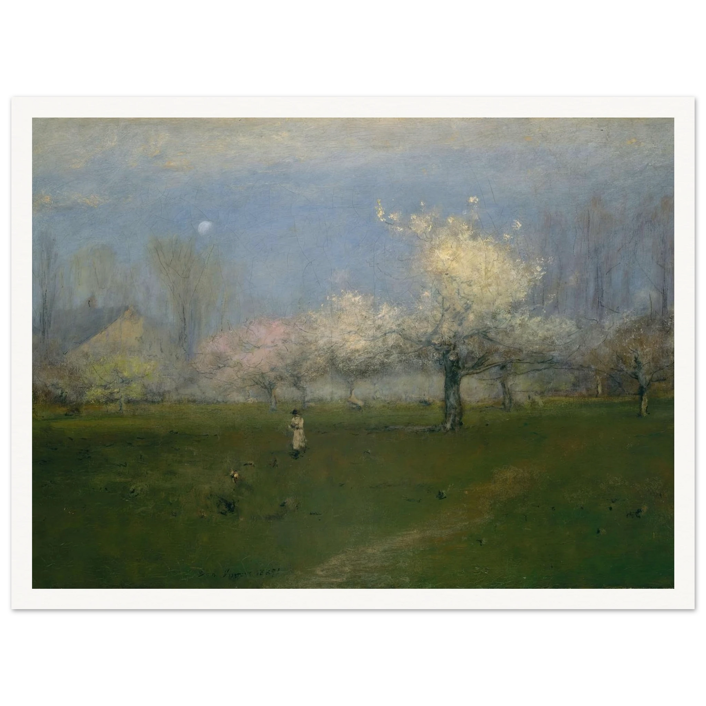 Spring Blossoms, Montclair, New Jersey (ca. 1891) Art Print | George Inness - Framed Poster - 30x40 cm / 12x16″ - Black frame