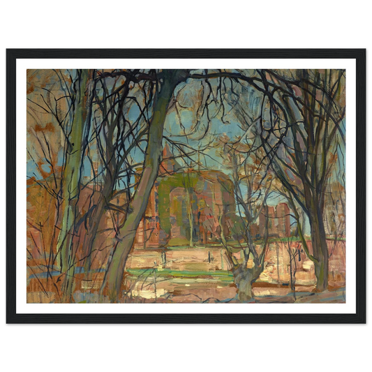 Spring Sun (Lentezon); Castle Ruin; Brederode (1900s) Art Print | Piet Mondrian - Framed Poster - 30x40 cm / 12x16″ - Black frame