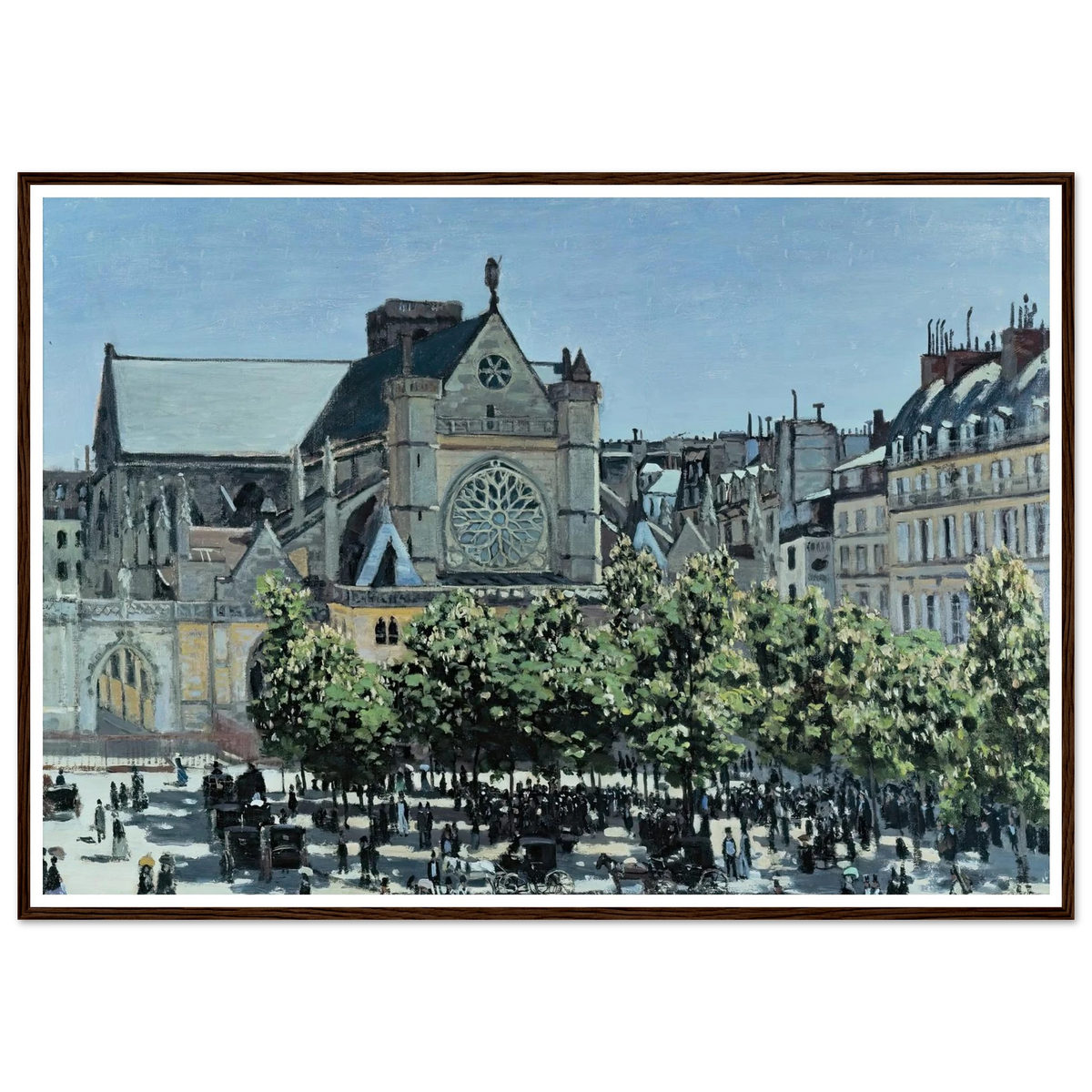 St. Germain l’Auxerrois (1867) Art Print | Claude Monet - Framed Poster - 30x40 cm / 12x16″ - Black frame