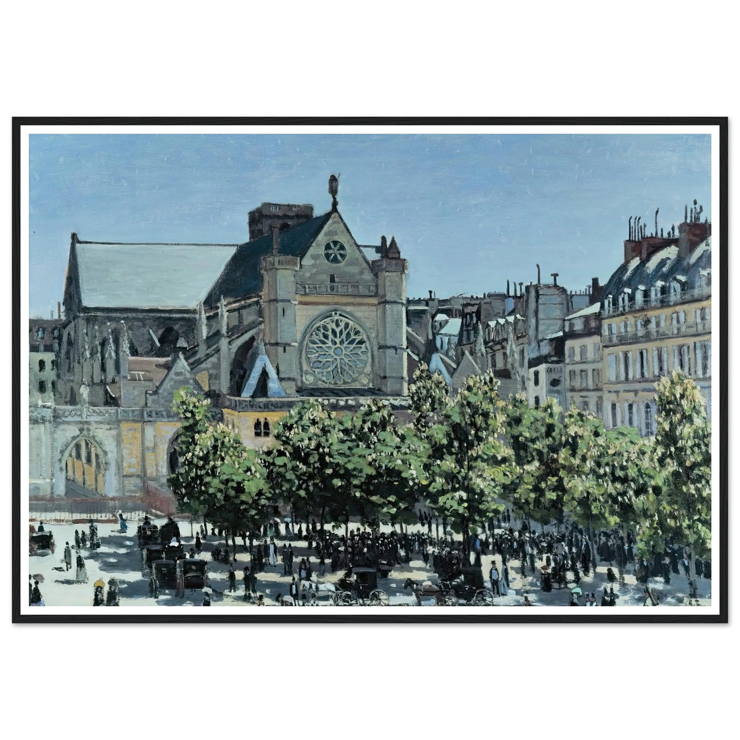 St. Germain l’Auxerrois (1867) Art Print | Claude Monet - Framed Poster - 30x40 cm / 12x16″ - Black frame
