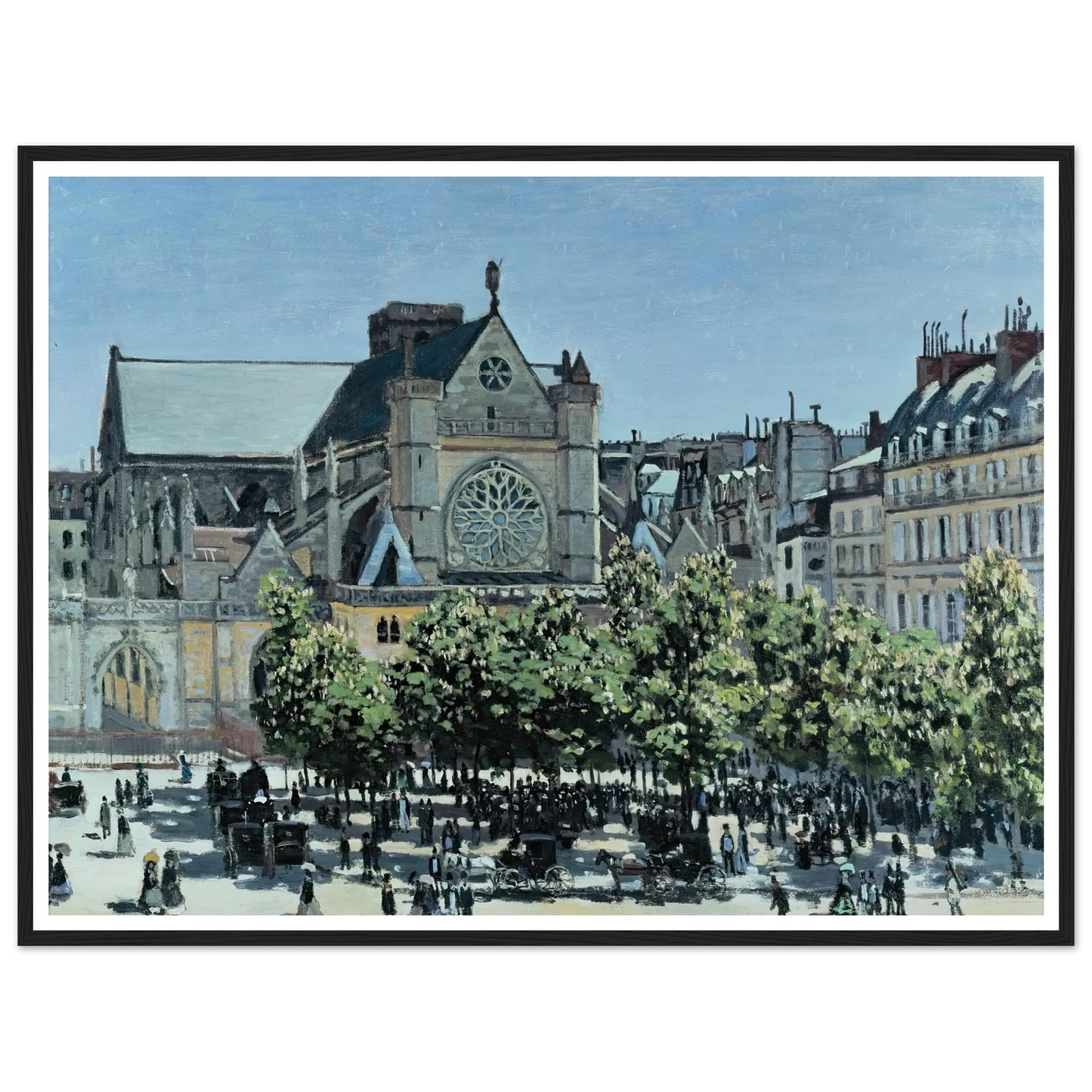 St. Germain l’Auxerrois (1867) Art Print | Claude Monet - Framed Poster - 30x40 cm / 12x16″ - Black frame