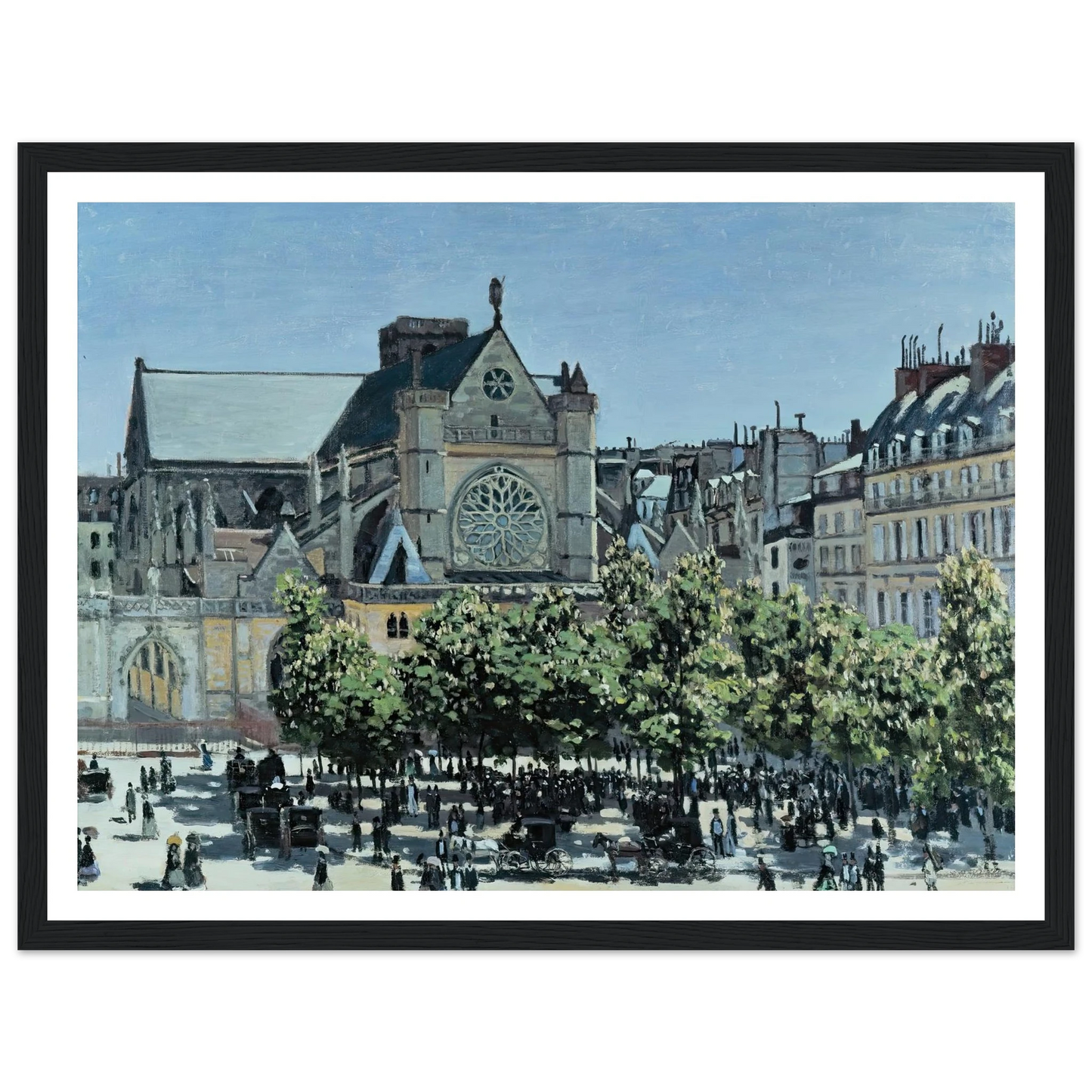 St. Germain l’Auxerrois (1867) Art Print | Claude Monet - Framed Poster - 30x40 cm / 12x16″ - Black frame