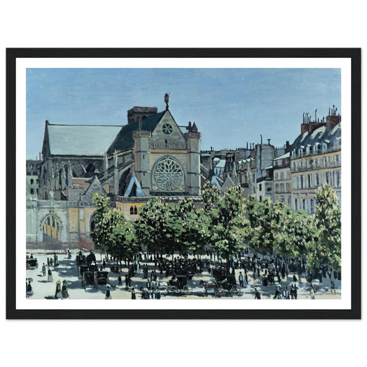 St. Germain l’Auxerrois (1867) Art Print | Claude Monet - Framed Poster - 30x40 cm / 12x16″ - Black frame