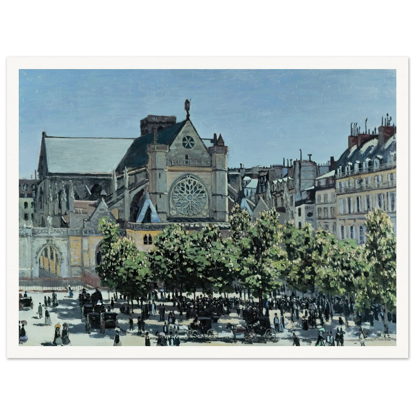 St. Germain l’Auxerrois (1867) Art Print | Claude Monet - Framed Poster - 30x40 cm / 12x16″ - Black frame