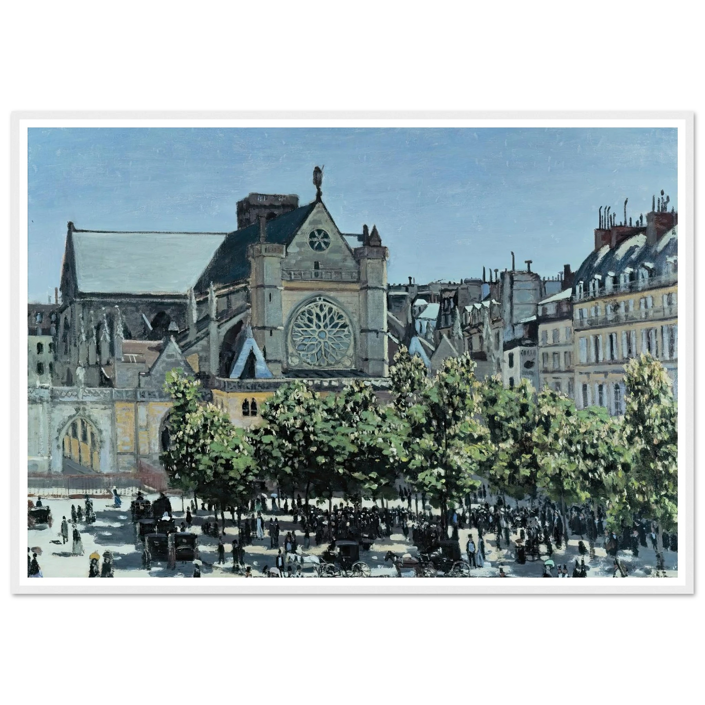 St. Germain l’Auxerrois (1867) Art Print | Claude Monet - Framed Poster - 30x40 cm / 12x16″ - Black frame