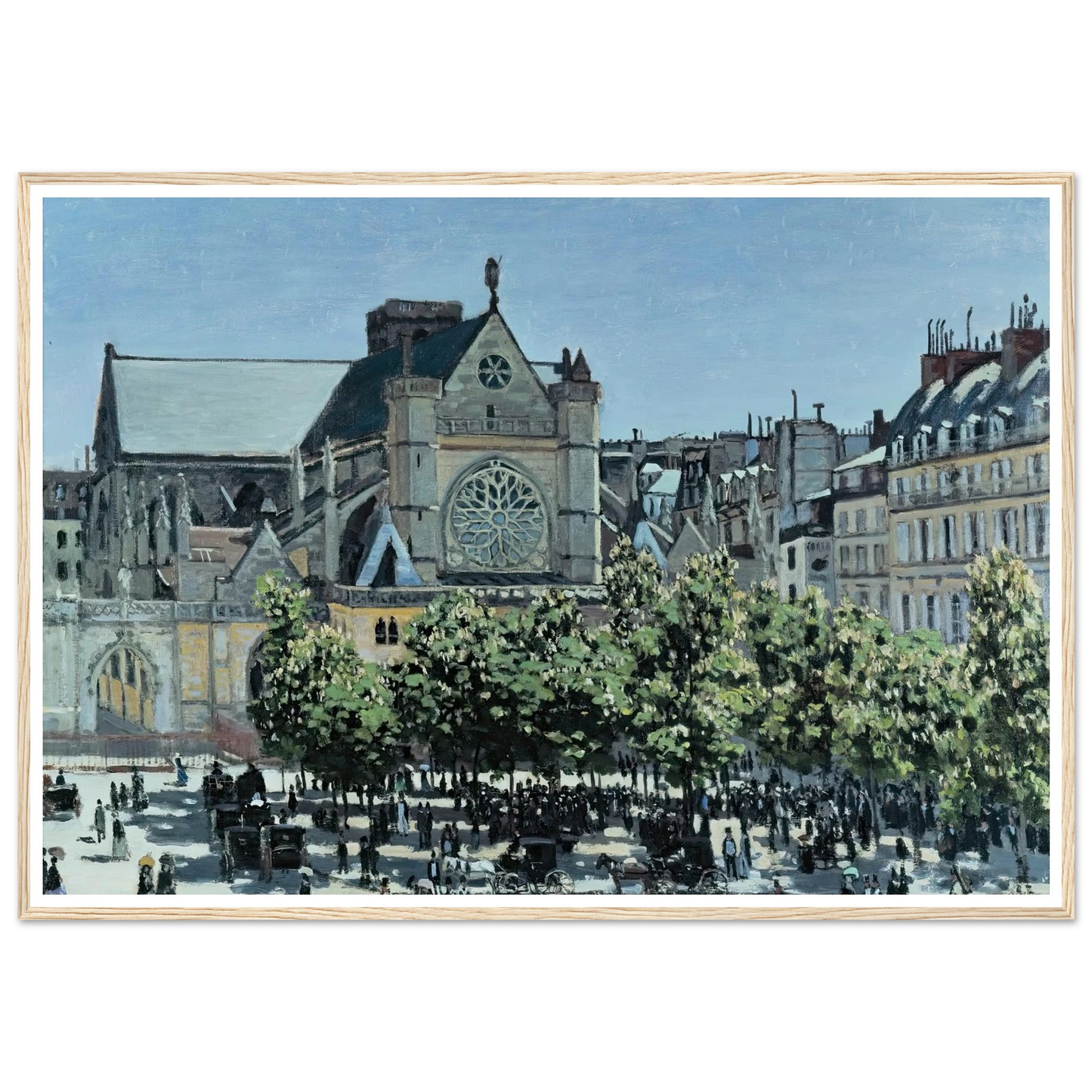 St. Germain l’Auxerrois (1867) Art Print | Claude Monet - Framed Poster - 30x40 cm / 12x16″ - Black frame