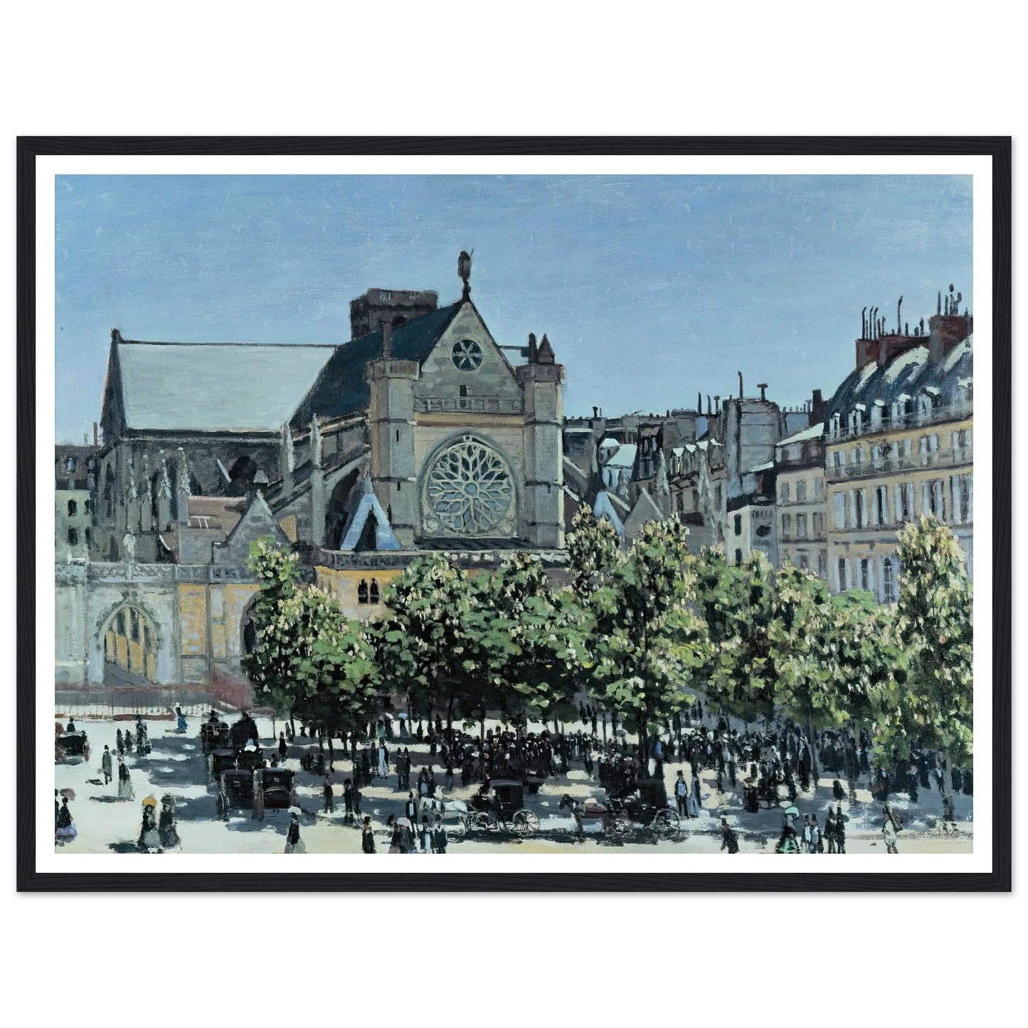 St. Germain l’Auxerrois (1867) Art Print | Claude Monet - Framed Poster - 30x40 cm / 12x16″ - Black frame