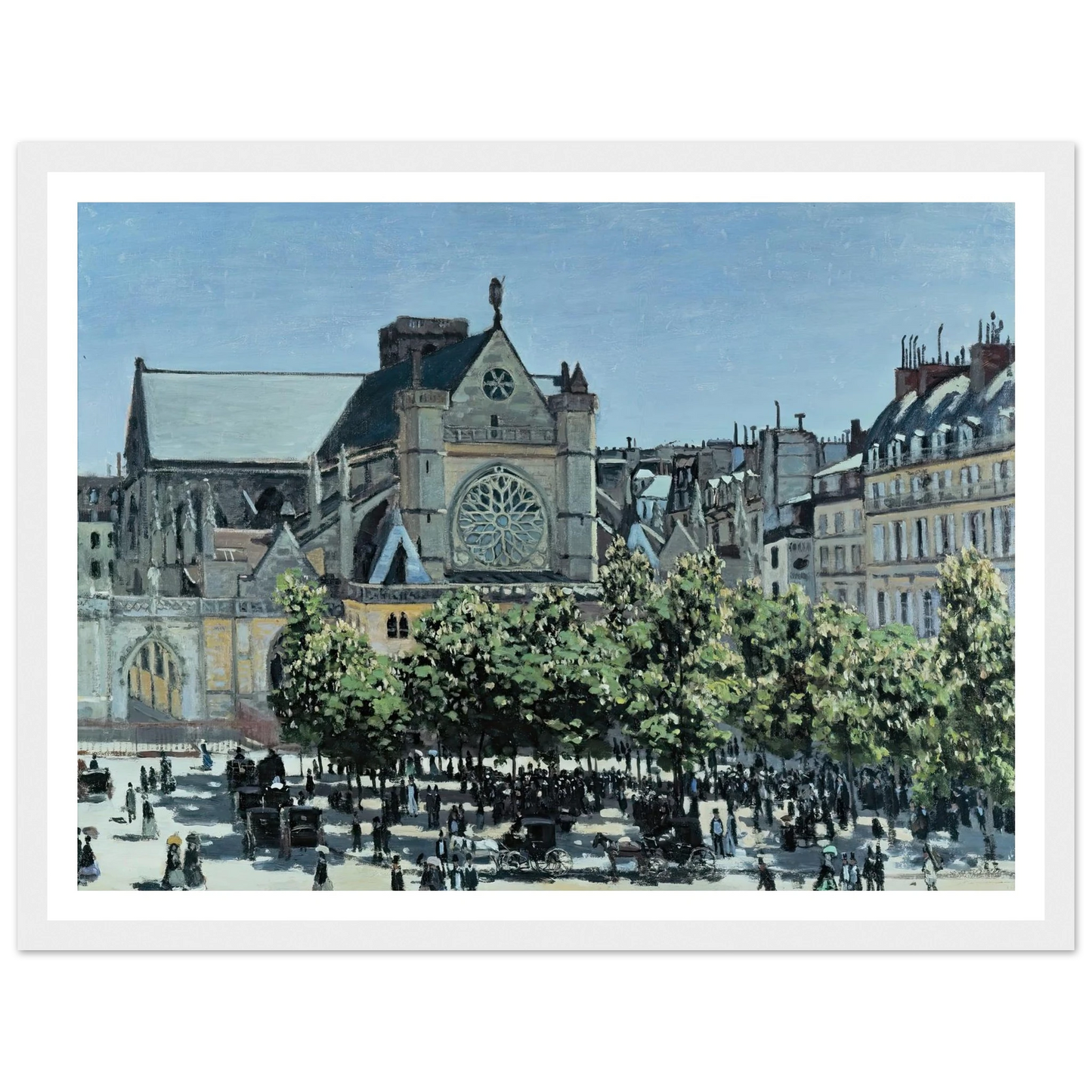 St. Germain l’Auxerrois (1867) Art Print | Claude Monet - Framed Poster - 30x40 cm / 12x16″ - Black frame