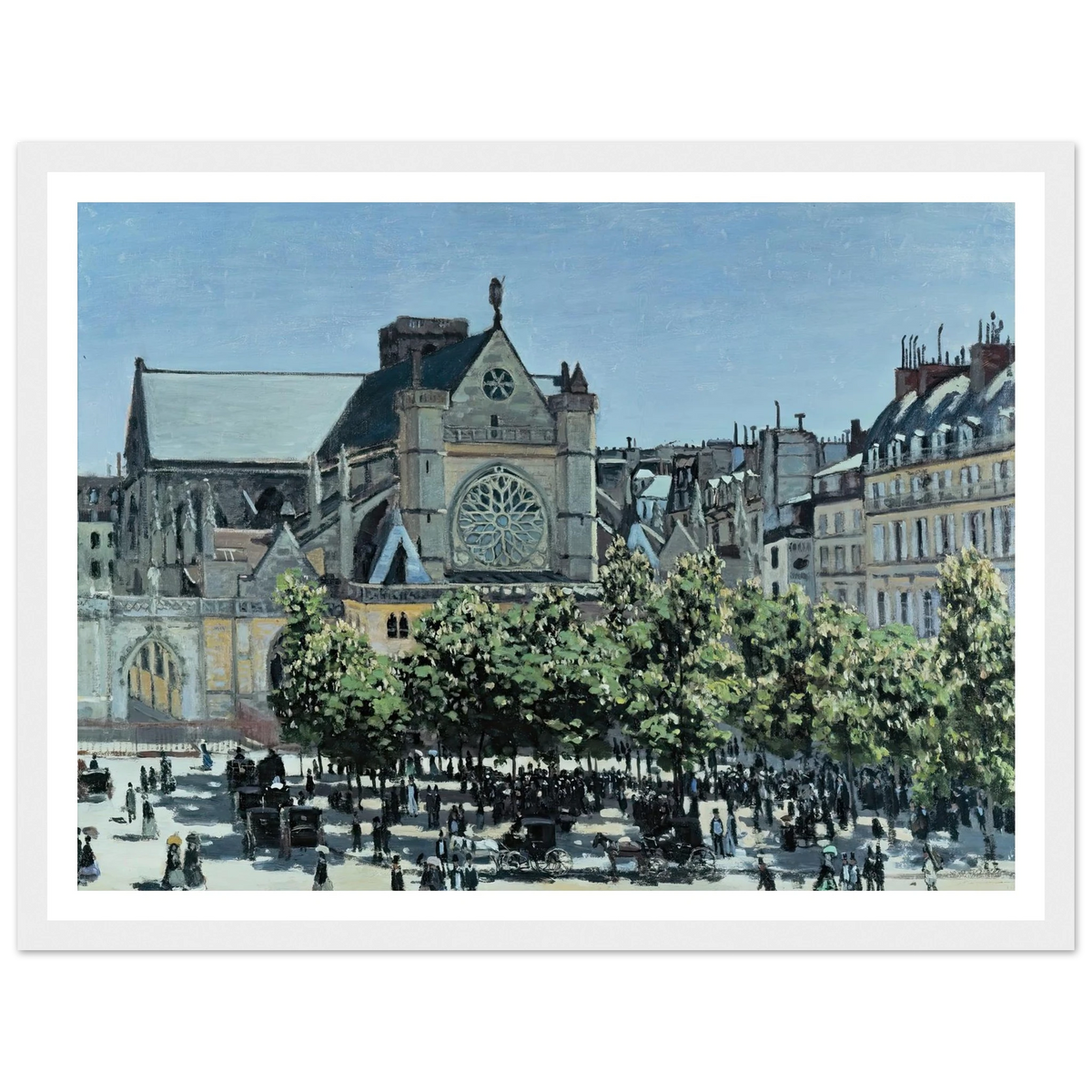 St. Germain l’Auxerrois (1867) Art Print | Claude Monet - Framed Poster - 30x40 cm / 12x16″ - Black frame