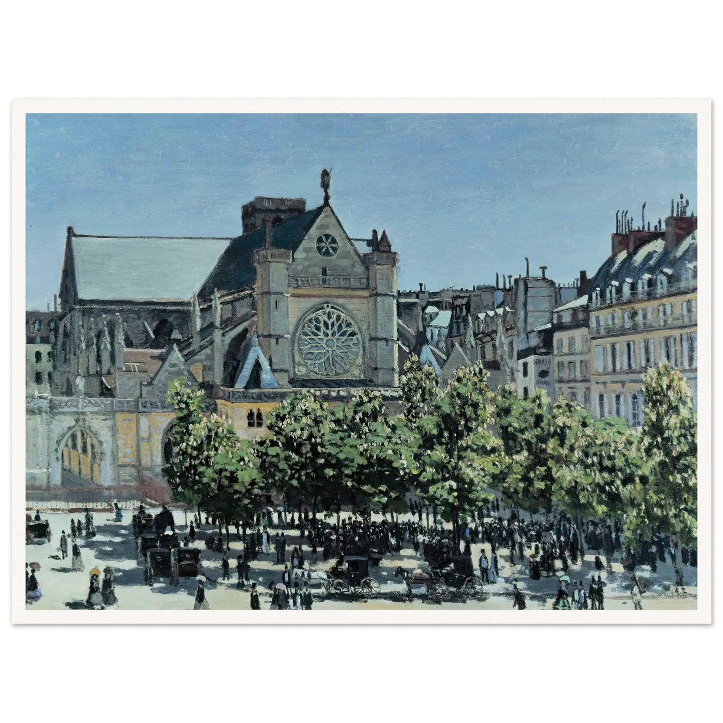 St. Germain l’Auxerrois (1867) Art Print | Claude Monet - Framed Poster - 30x40 cm / 12x16″ - Black frame