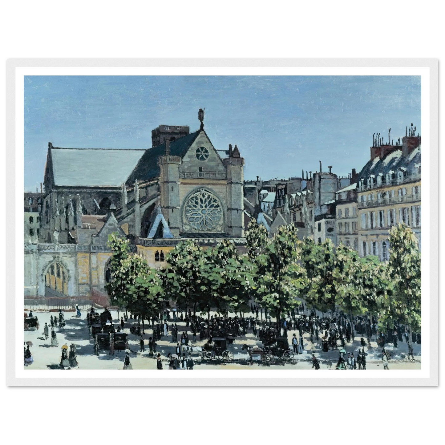 St. Germain l’Auxerrois (1867) Art Print | Claude Monet - Framed Poster - 30x40 cm / 12x16″ - Black frame