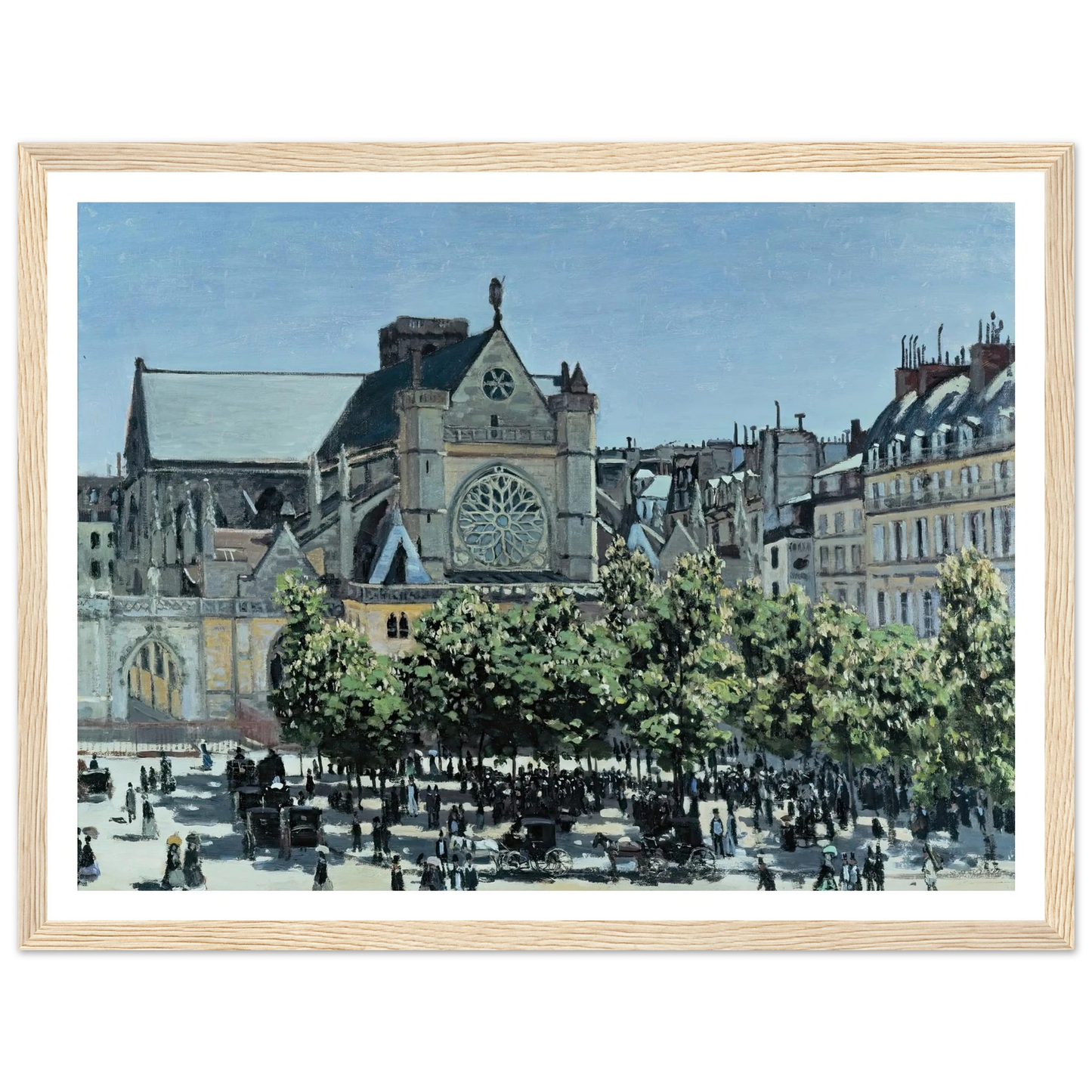 St. Germain l’Auxerrois (1867) Art Print | Claude Monet - Framed Poster - 30x40 cm / 12x16″ - Black frame