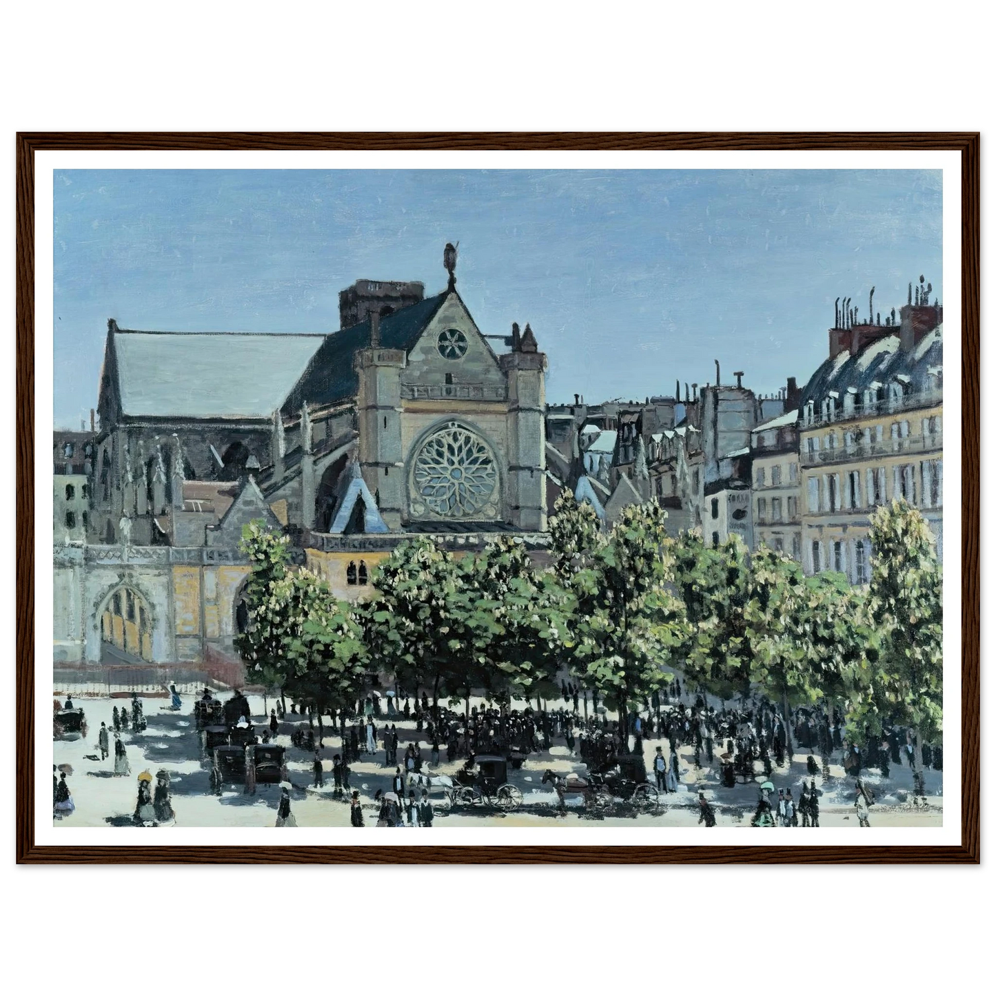 St. Germain l’Auxerrois (1867) Art Print | Claude Monet - Framed Poster - 30x40 cm / 12x16″ - Black frame
