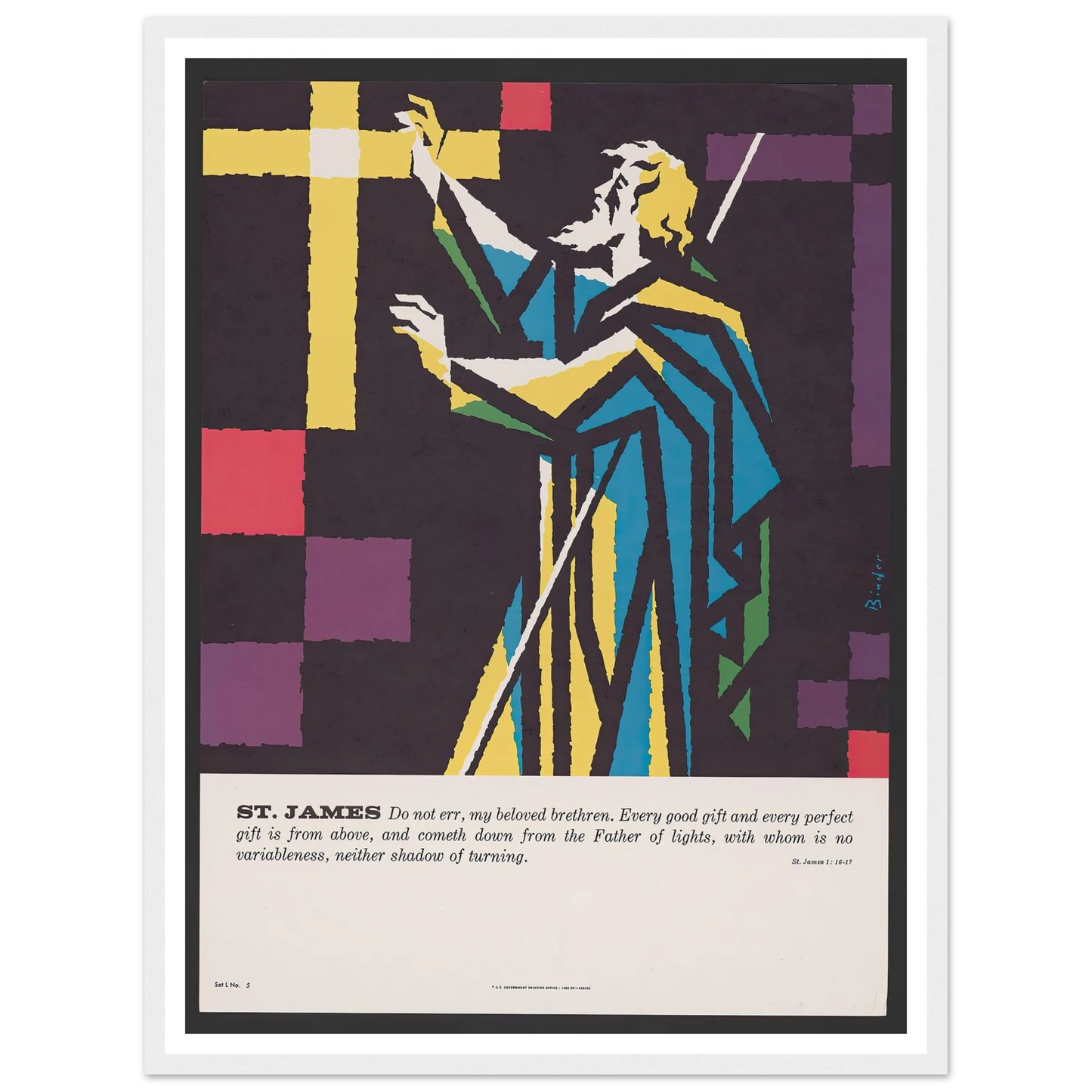 St. James (1962) Art Print | Joseph Binder - Framed Poster - 30x40 cm / 12x16″ - Black frame