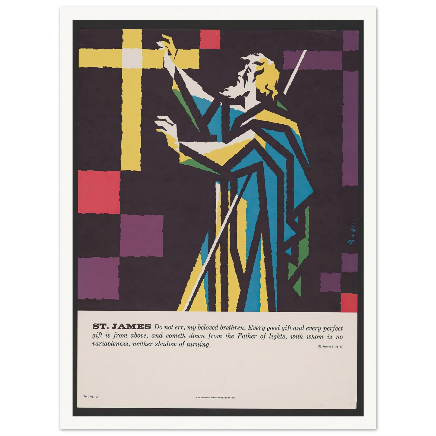 St. James (1962) Art Print | Joseph Binder - Framed Poster - 30x40 cm / 12x16″ - Black frame