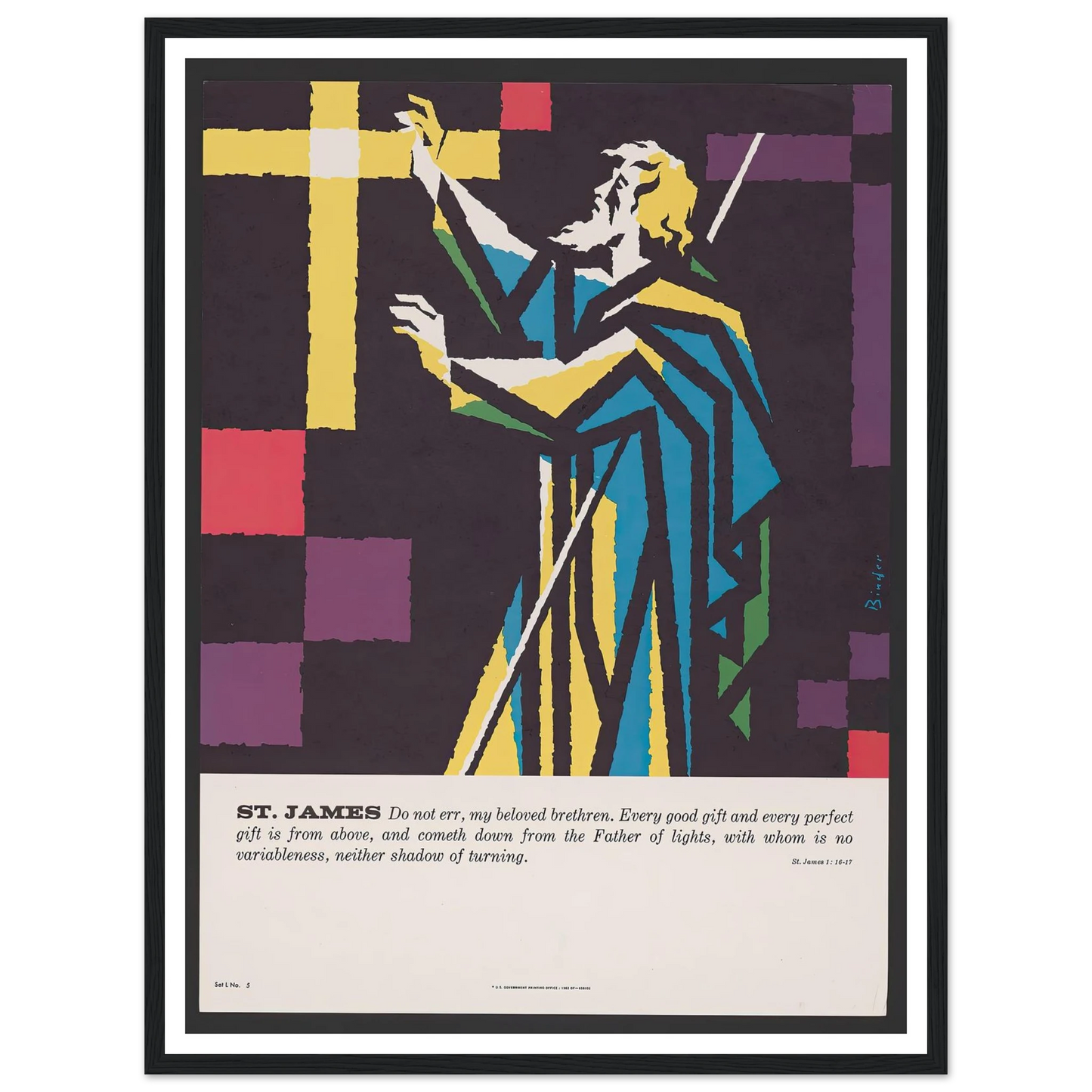 St. James (1962) Art Print | Joseph Binder - Framed Poster - 30x40 cm / 12x16″ - Black frame