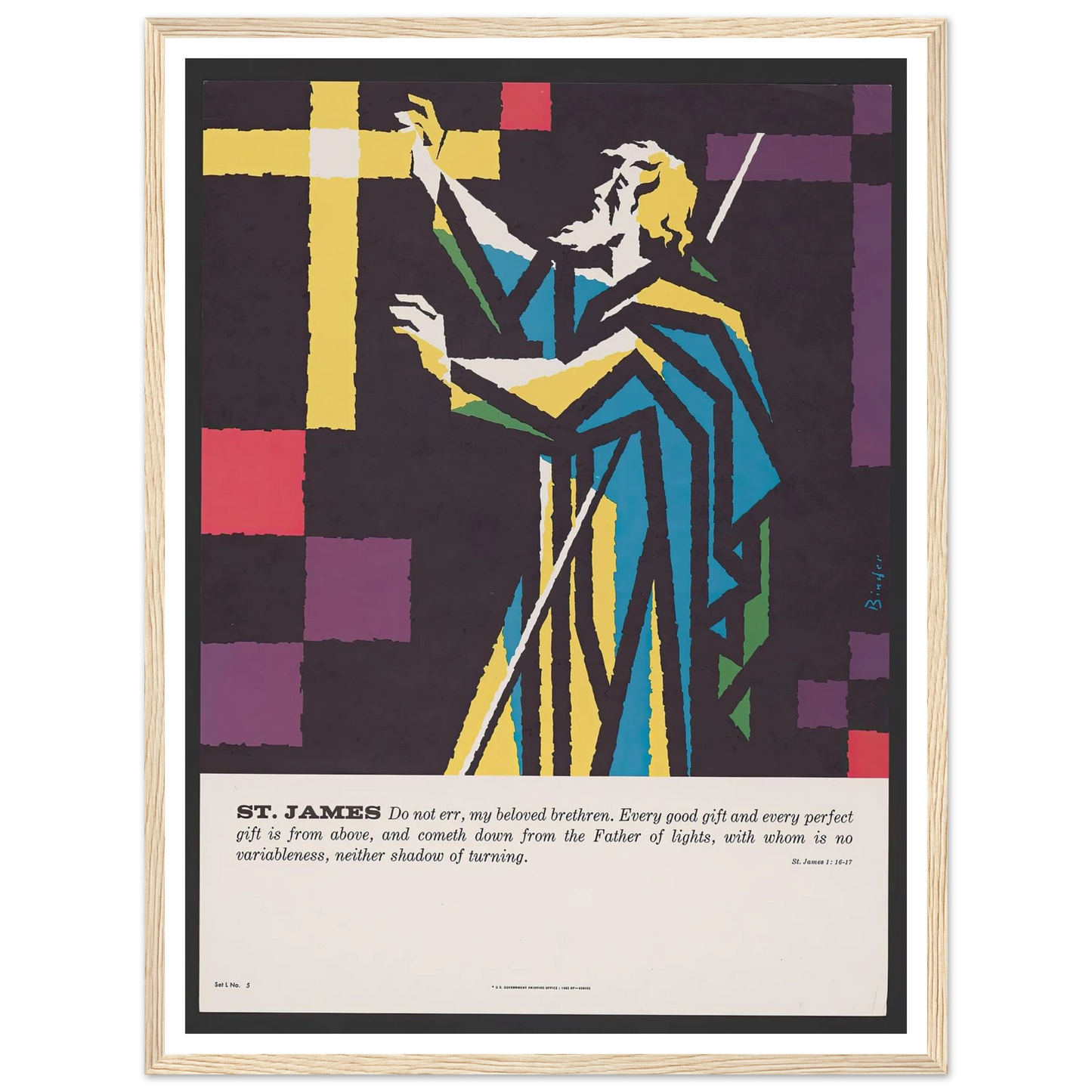 St. James (1962) Art Print | Joseph Binder - Framed Poster - 30x40 cm / 12x16″ - Black frame