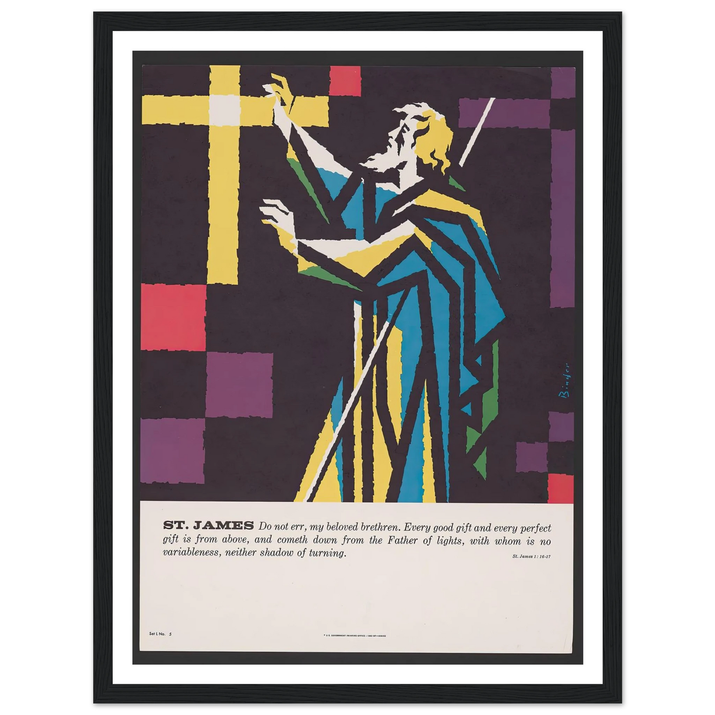 St. James (1962) Art Print | Joseph Binder - Framed Poster - 30x40 cm / 12x16″ - Black frame