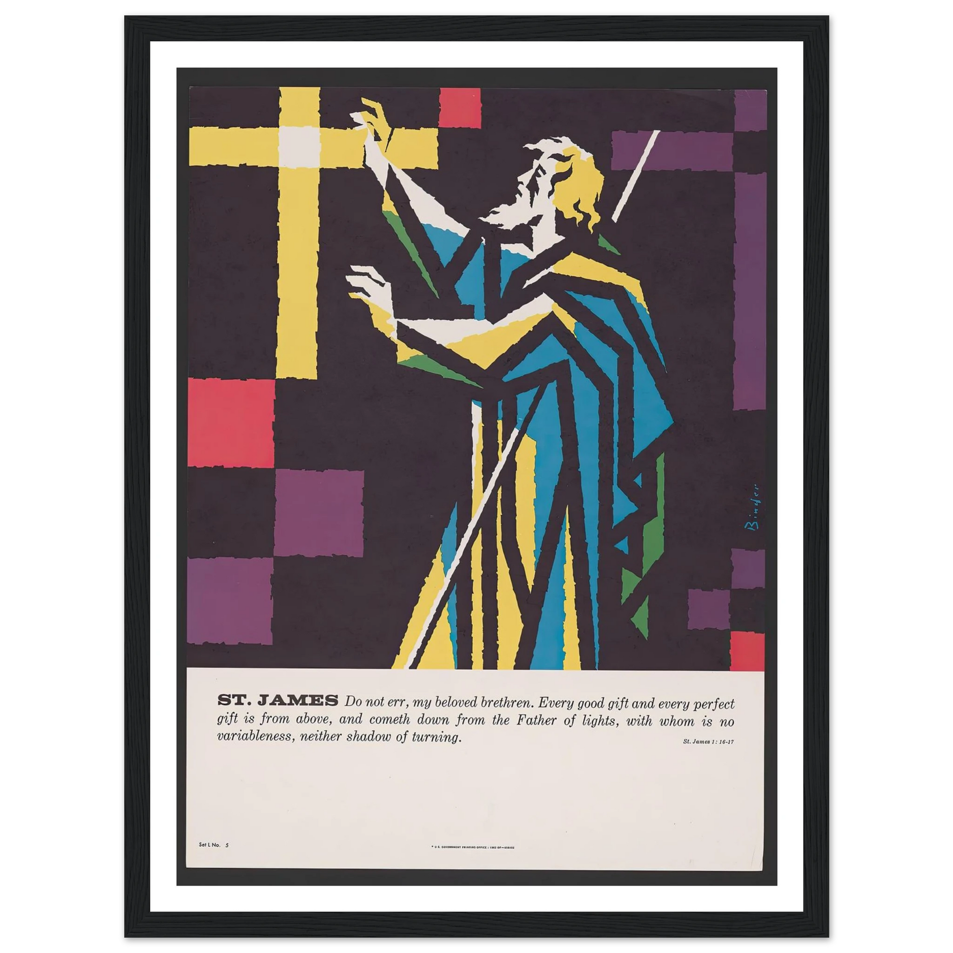 St. James (1962) Art Print | Joseph Binder - Framed Poster - 30x40 cm / 12x16″ - Black frame