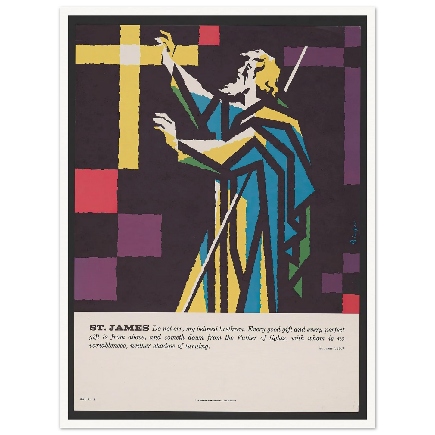 St. James (1962) Art Print | Joseph Binder - Framed Poster - 30x40 cm / 12x16″ - Black frame