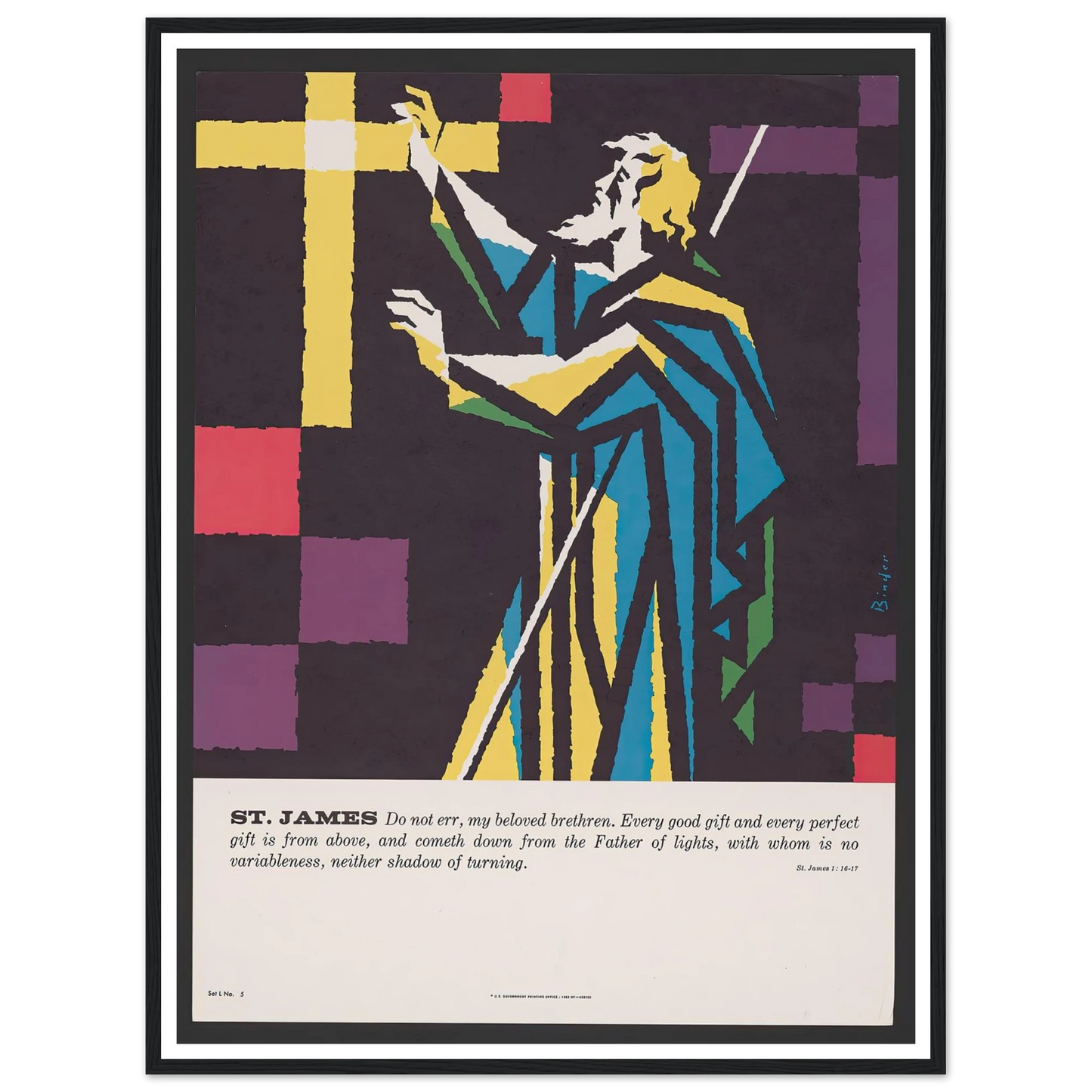 St. James (1962) Art Print | Joseph Binder - Framed Poster - 30x40 cm / 12x16″ - Black frame