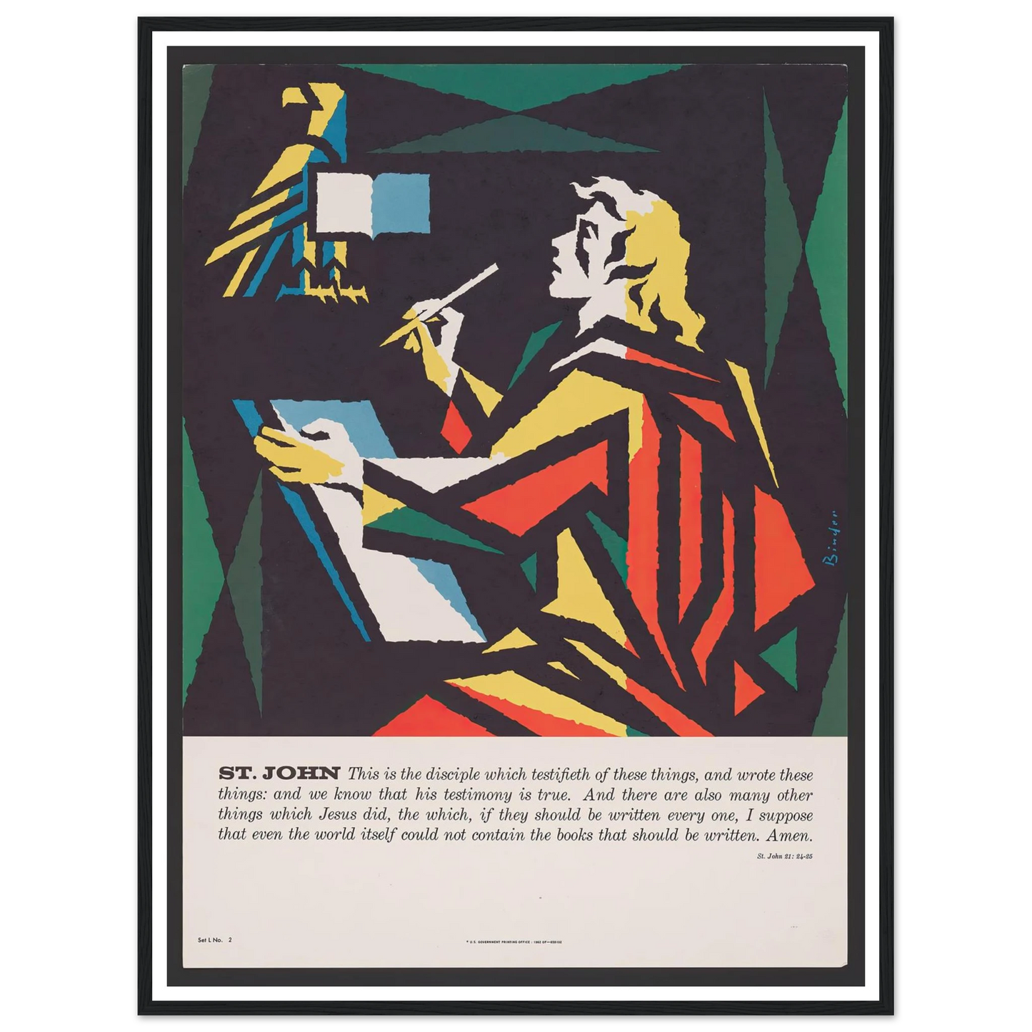 St. John (1962) Art Print | Joseph Binder - Framed Poster - 30x40 cm / 12x16″ - Black frame