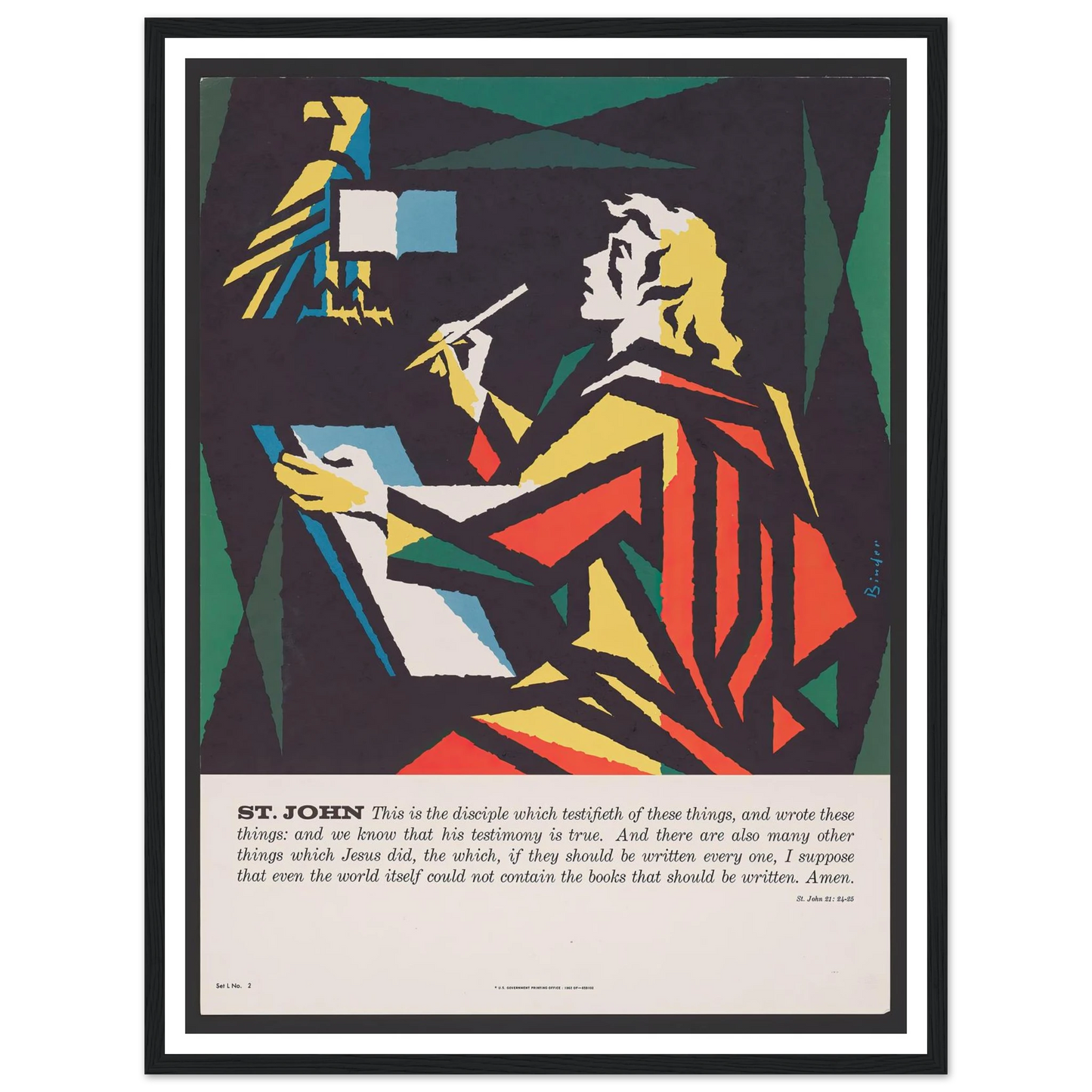St. John (1962) Art Print | Joseph Binder - Framed Poster - 30x40 cm / 12x16″ - Black frame