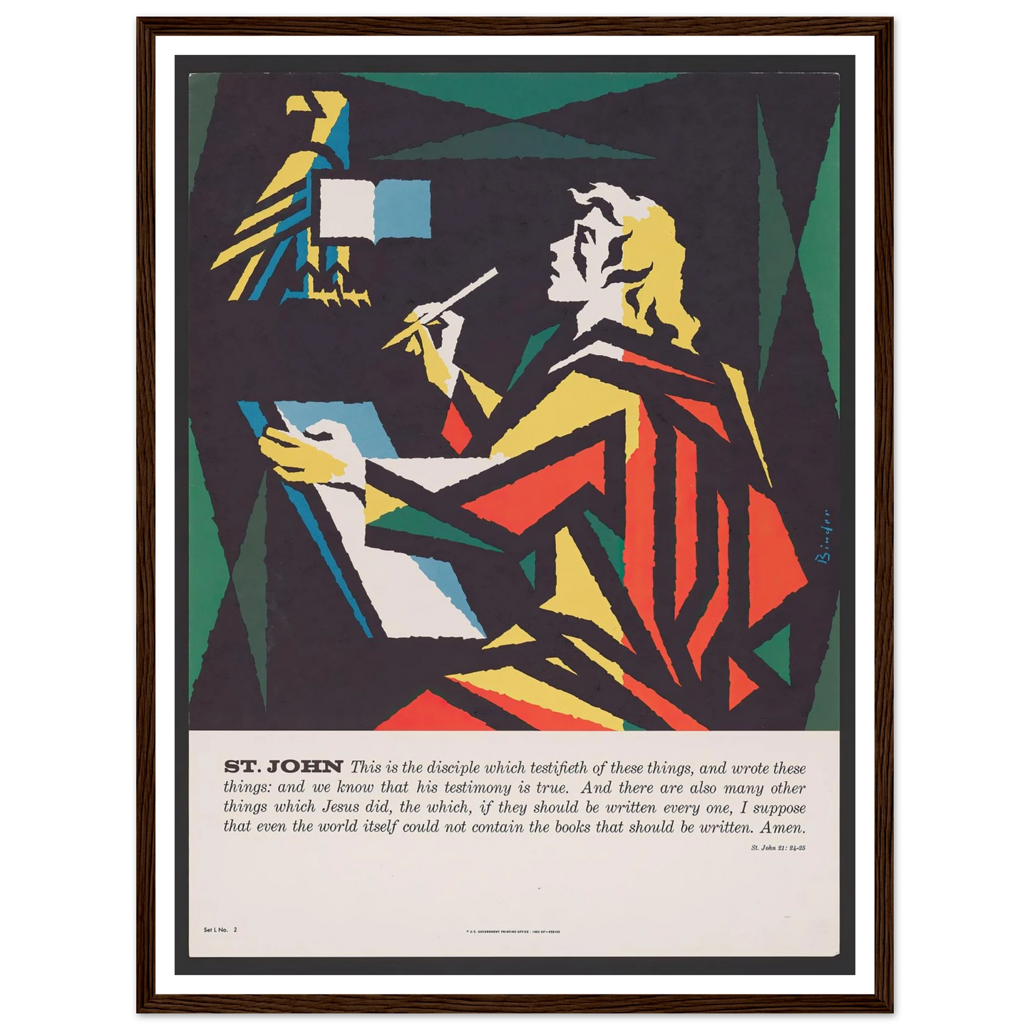 St. John (1962) Art Print | Joseph Binder - Framed Poster - 30x40 cm / 12x16″ - Black frame