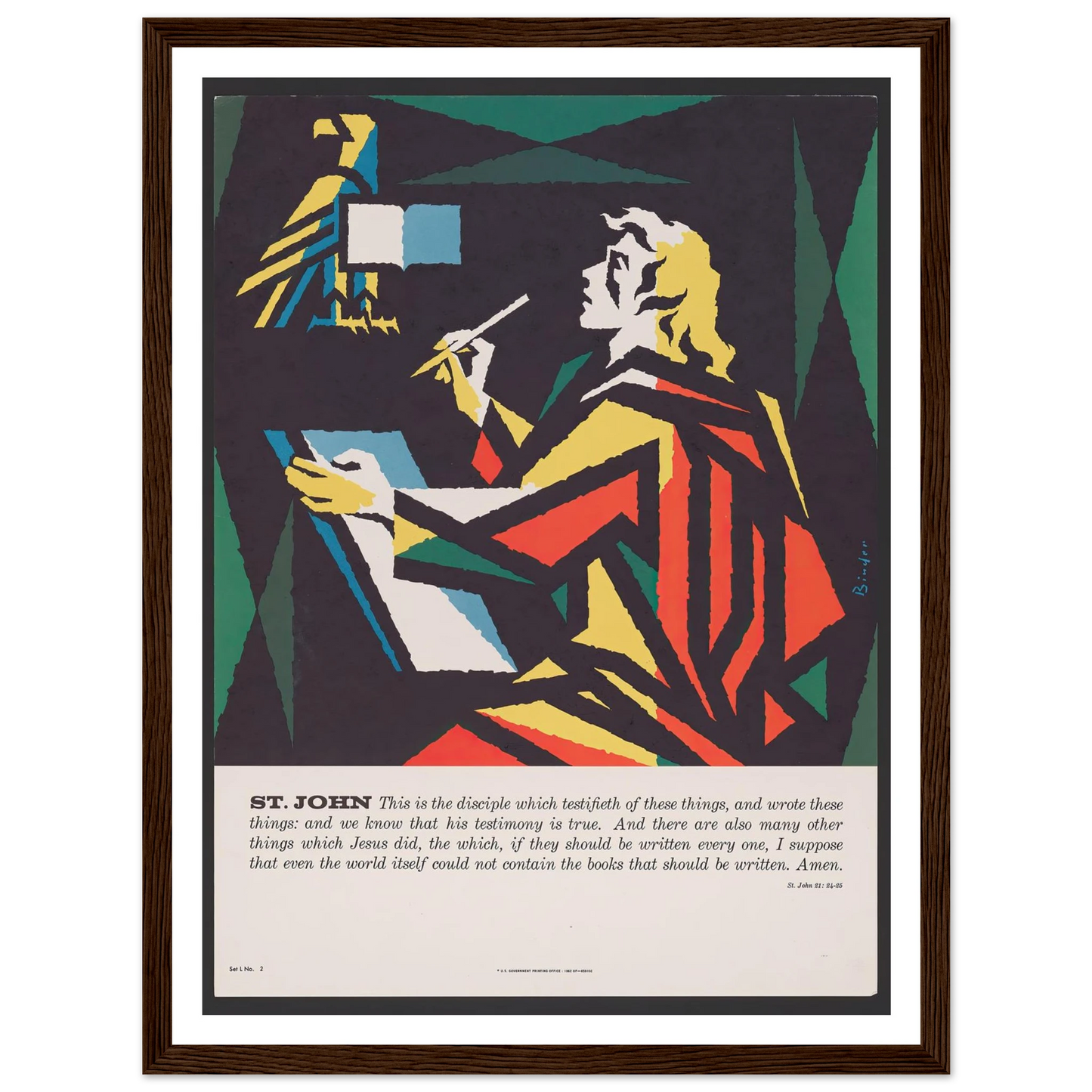 St. John (1962) Art Print | Joseph Binder - Framed Poster - 30x40 cm / 12x16″ - Black frame