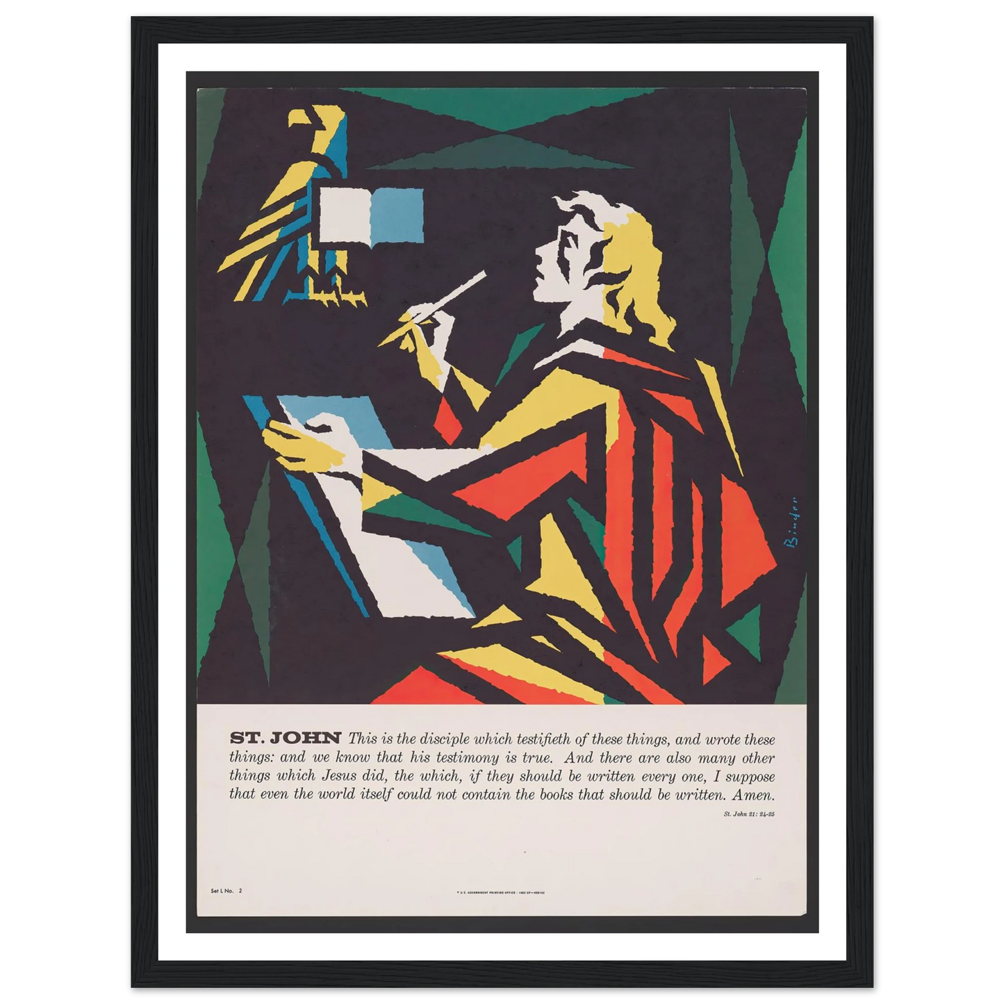 St. John (1962) Art Print | Joseph Binder - Framed Poster - 30x40 cm / 12x16″ - Black frame