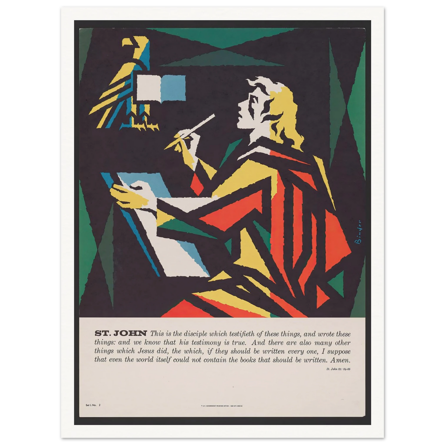 St. John (1962) Art Print | Joseph Binder - Framed Poster - 30x40 cm / 12x16″ - Black frame