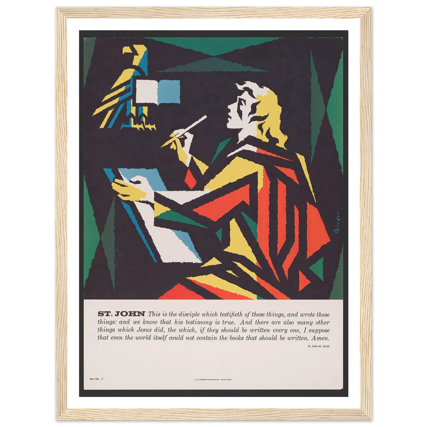 St. John (1962) Art Print | Joseph Binder - Framed Poster - 30x40 cm / 12x16″ - Black frame