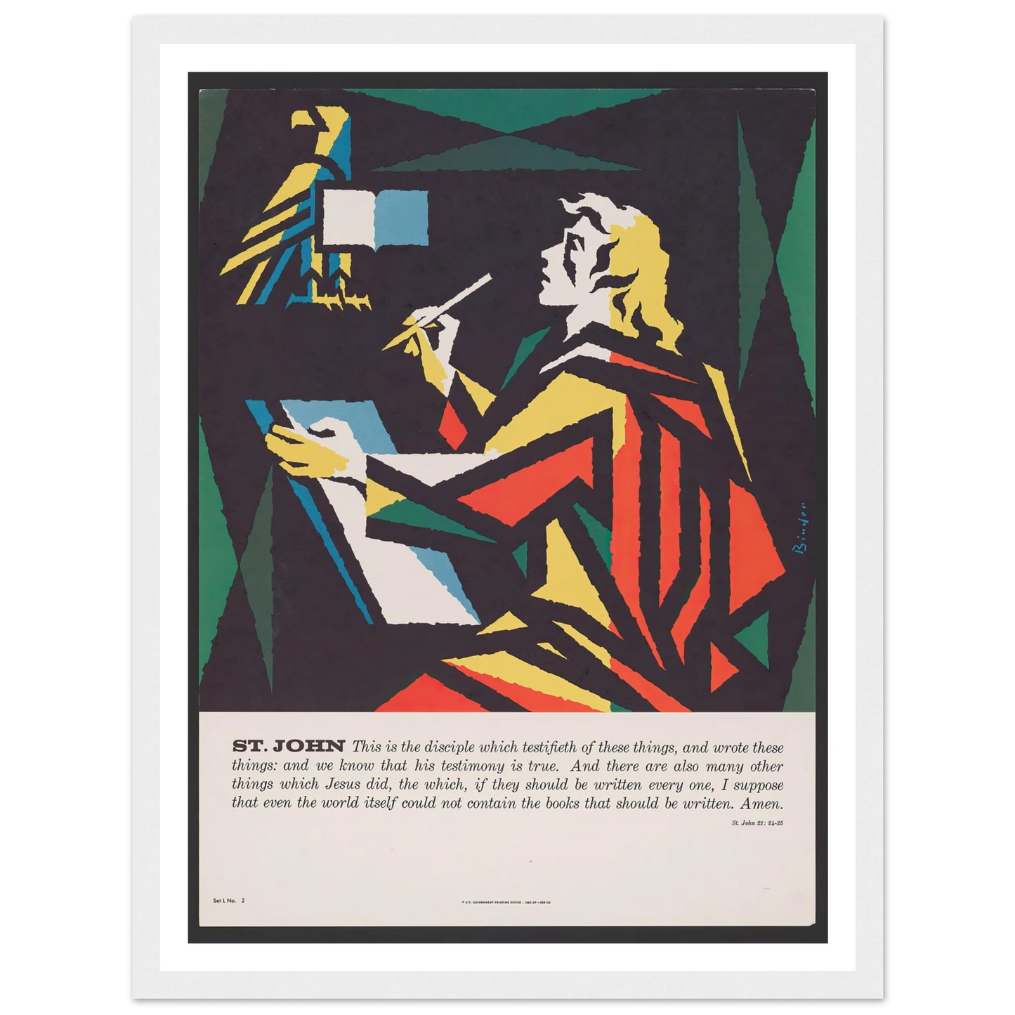 St. John (1962) Art Print | Joseph Binder - Framed Poster - 30x40 cm / 12x16″ - Black frame