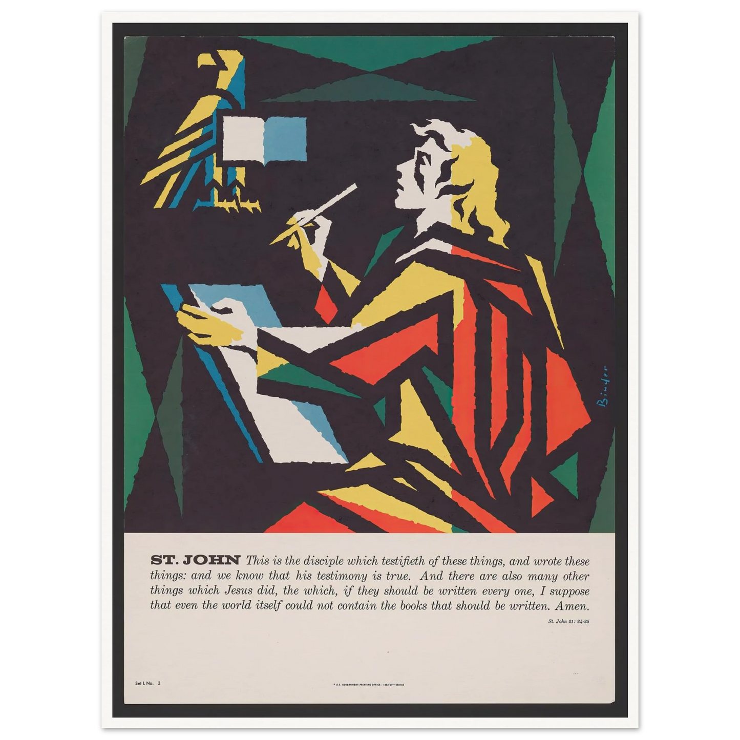St. John (1962) Art Print | Joseph Binder - Framed Poster - 30x40 cm / 12x16″ - Black frame