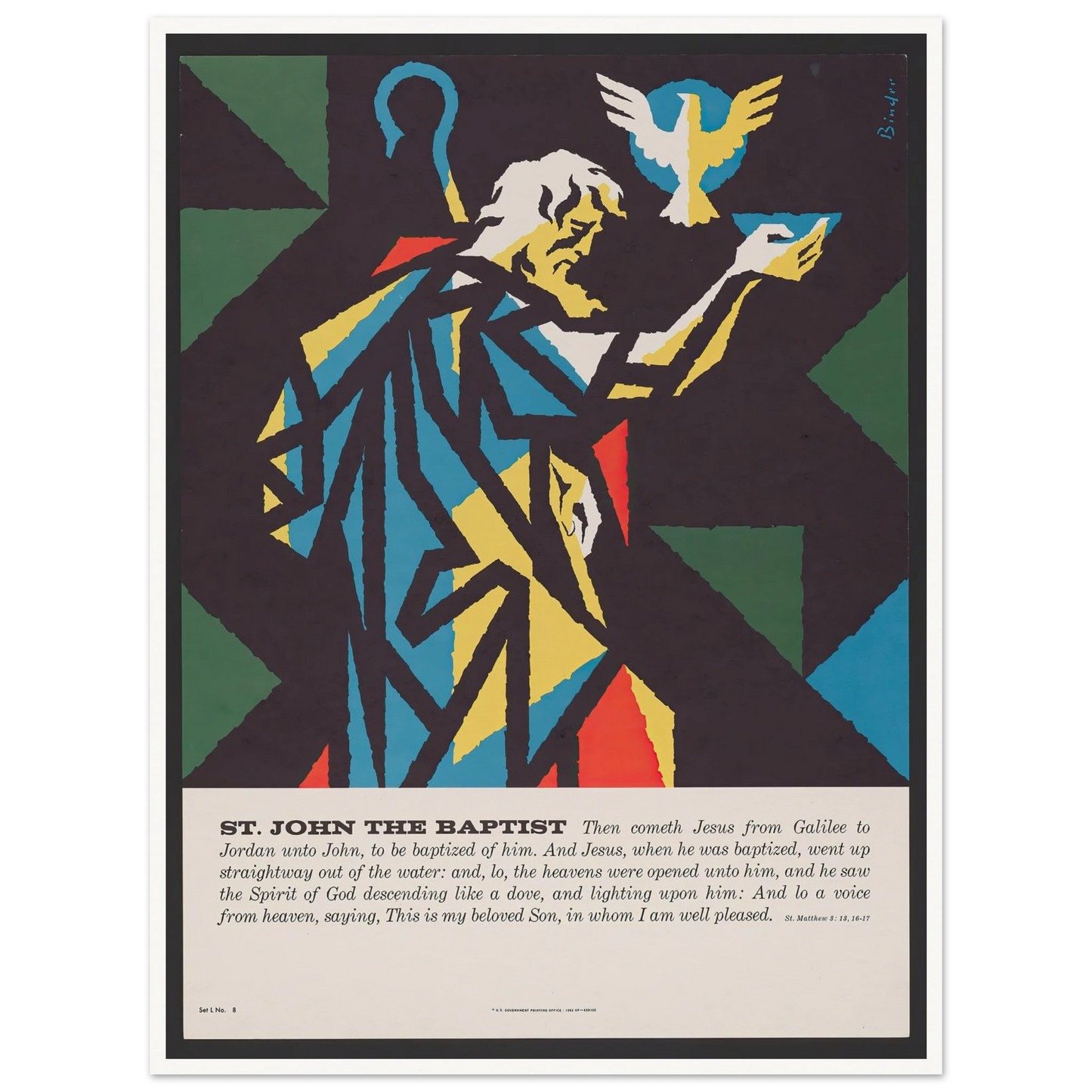 St. John The Baptist (1962) Art Print | Joseph Binder - Framed Poster - 30x40 cm / 12x16″ - Black frame