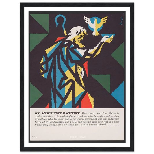 St. John The Baptist (1962) Art Print | Joseph Binder - Framed Poster - 30x40 cm / 12x16″ - Black frame