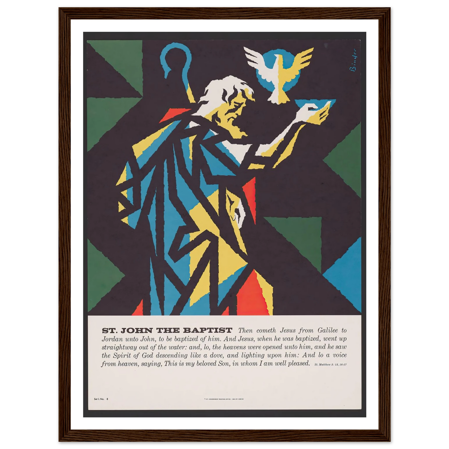 St. John The Baptist (1962) Art Print | Joseph Binder - Framed Poster - 30x40 cm / 12x16″ - Black frame