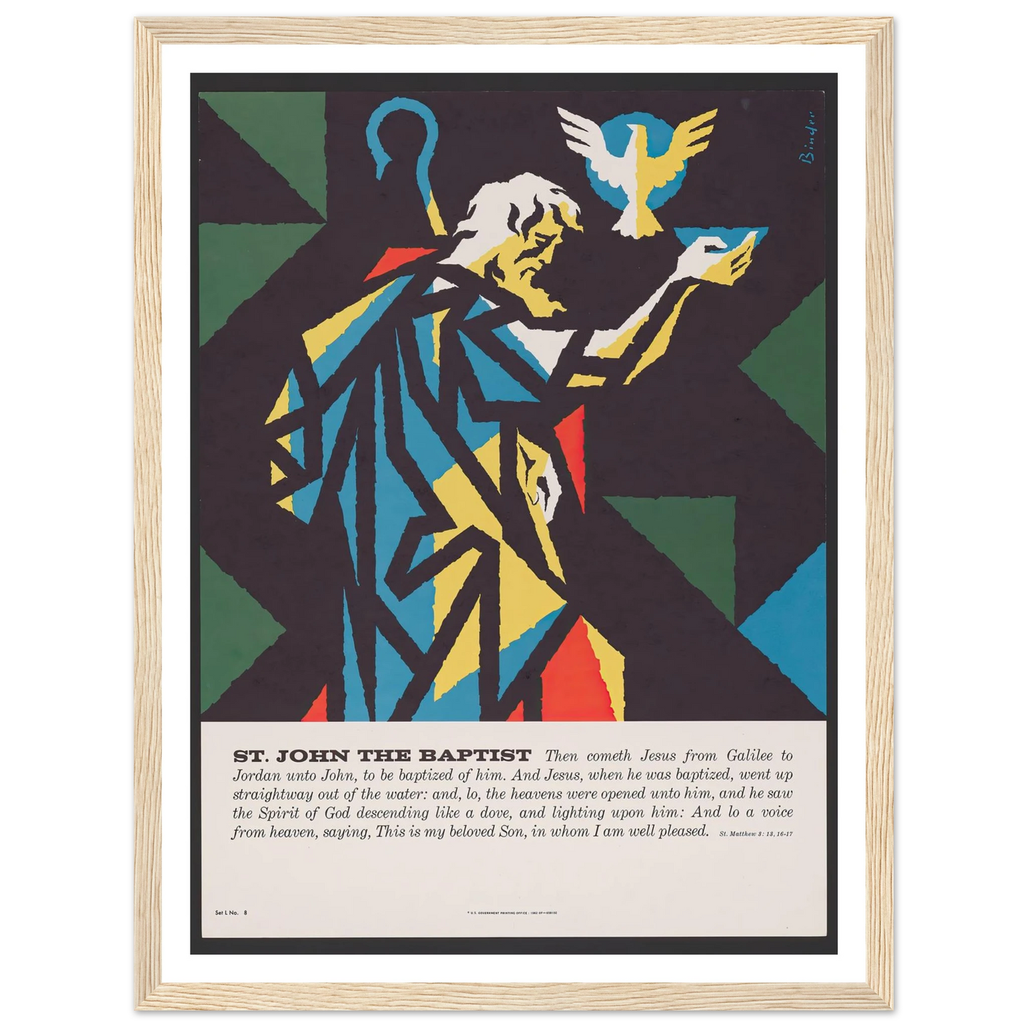 St. John The Baptist (1962) Art Print | Joseph Binder - Framed Poster - 30x40 cm / 12x16″ - Black frame